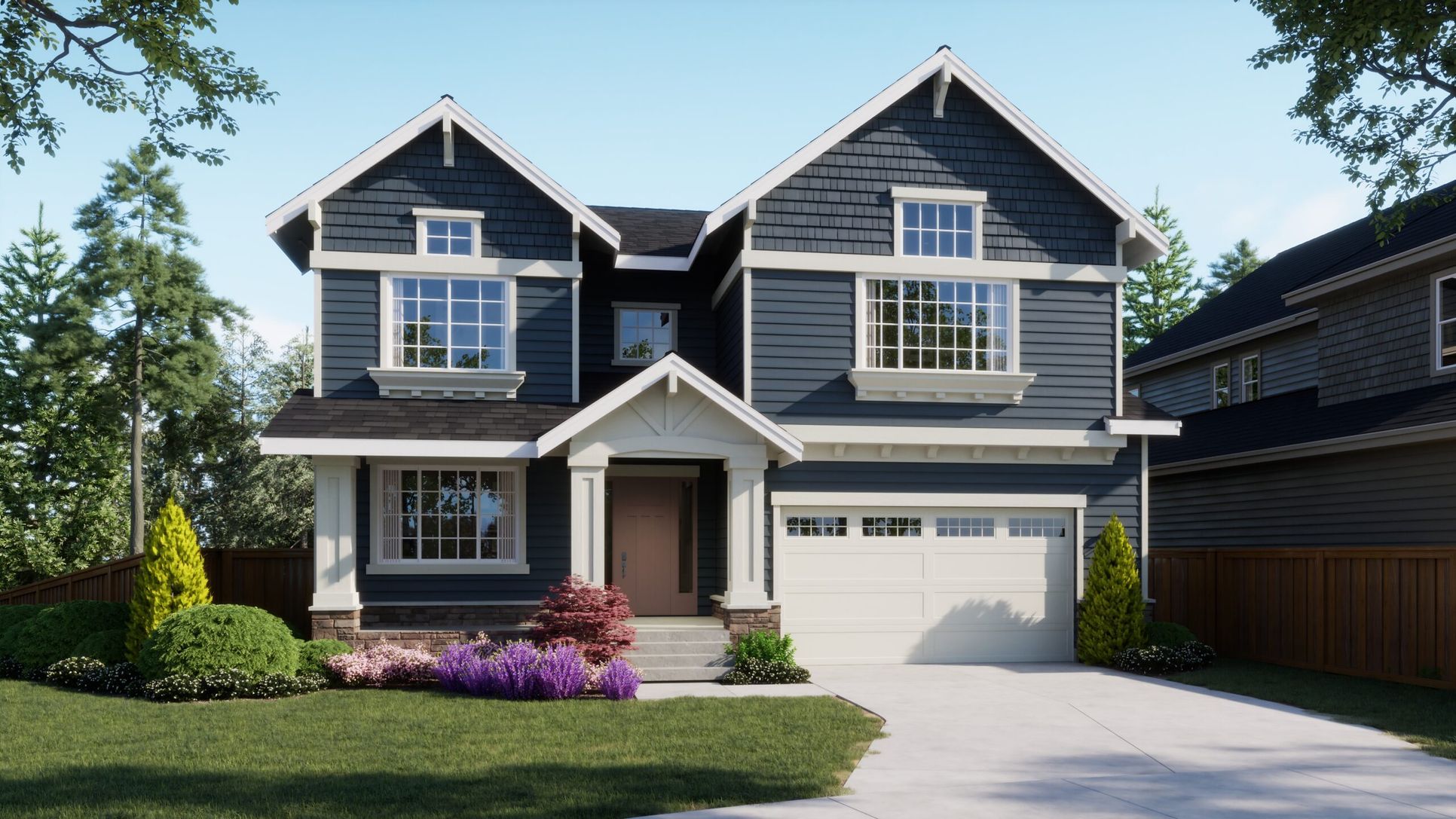 Plan 4062:Exterior Rendering of Plan 4062 at Cedar Estates by New Home Co.
