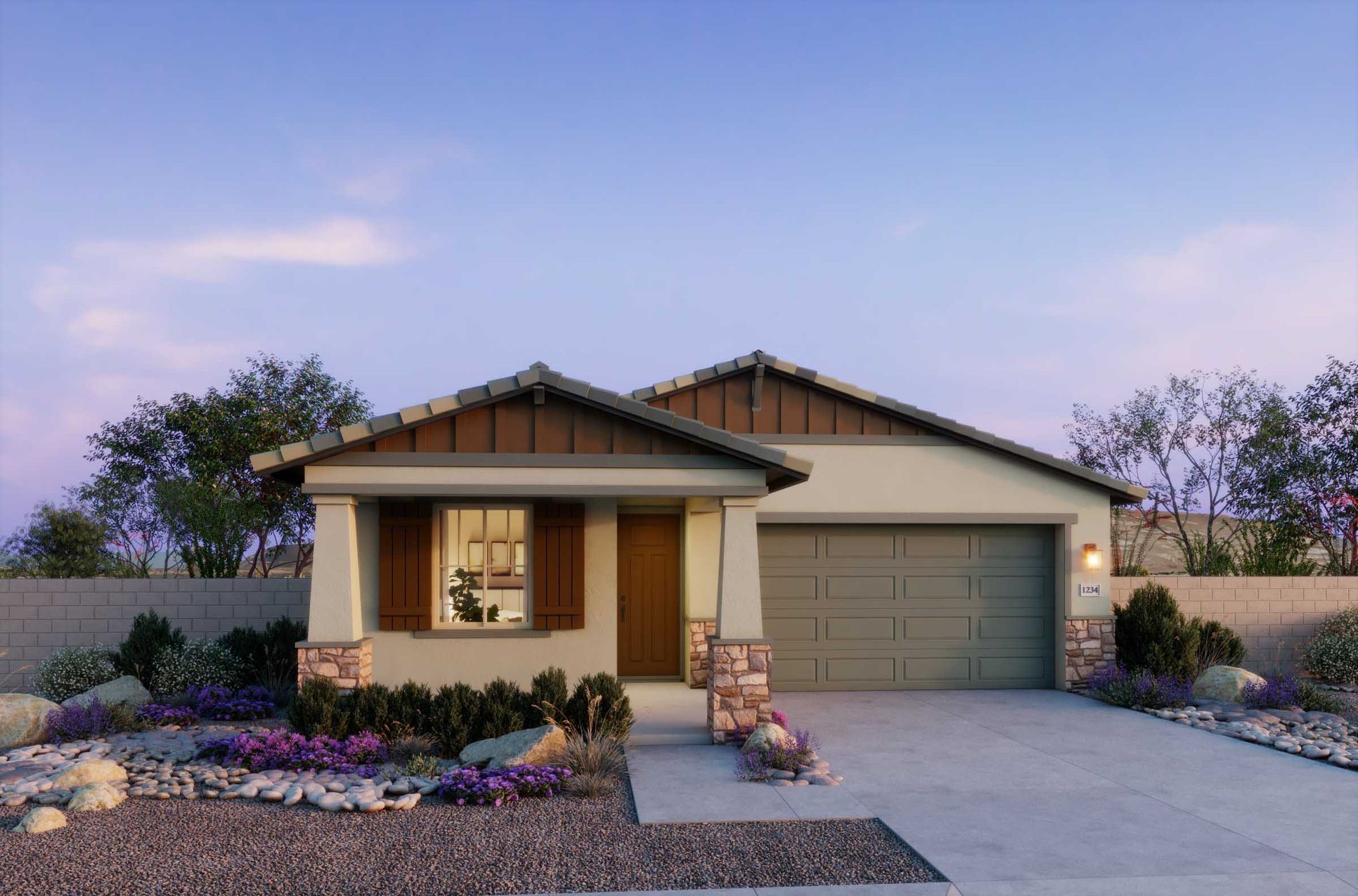 eThe Villas Collection at Frontera - Plan 3501 - Craftsman Elevation - Renderings