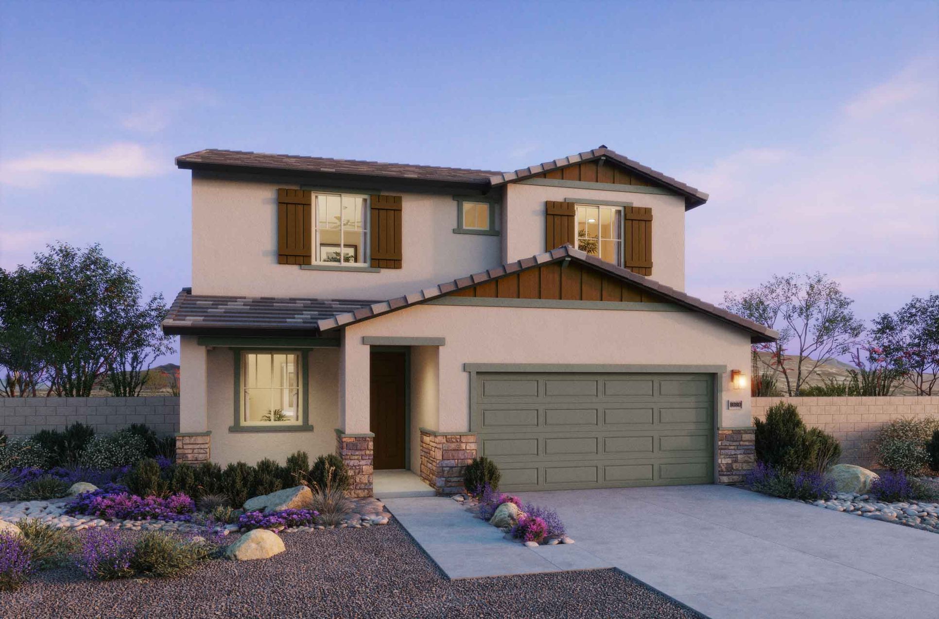 The Villas Collection at Copper Falls - Plan 3505- Craftsman Elevation - Renderings
