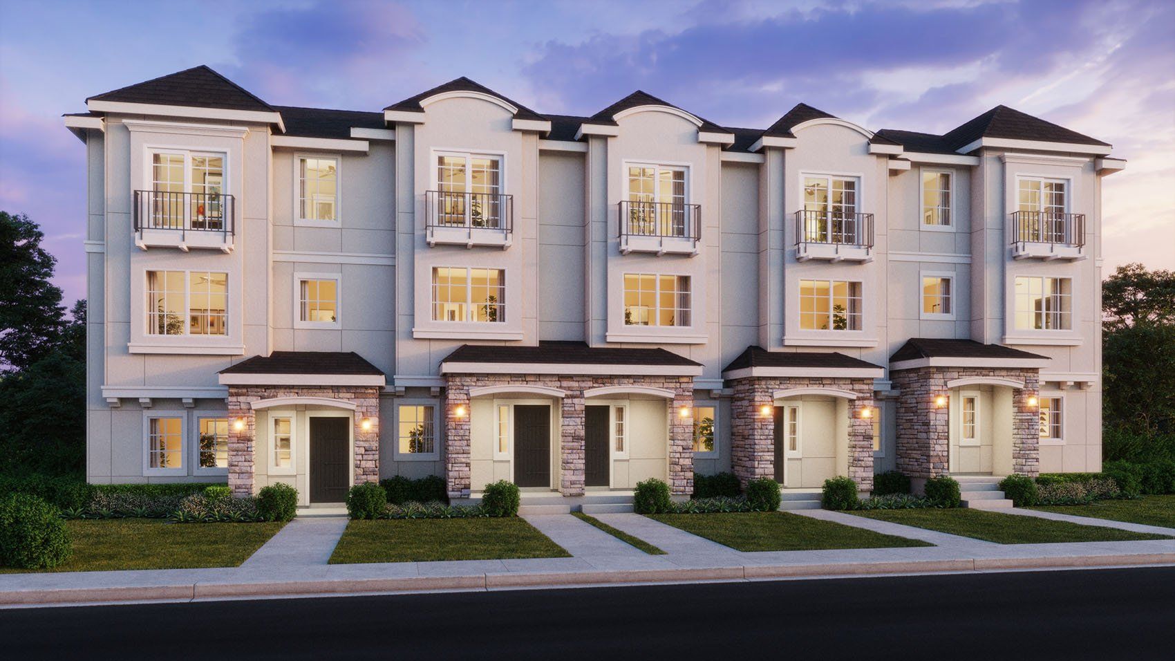 The Rows at Axiom - Belmont - Contemporary French -Rendering