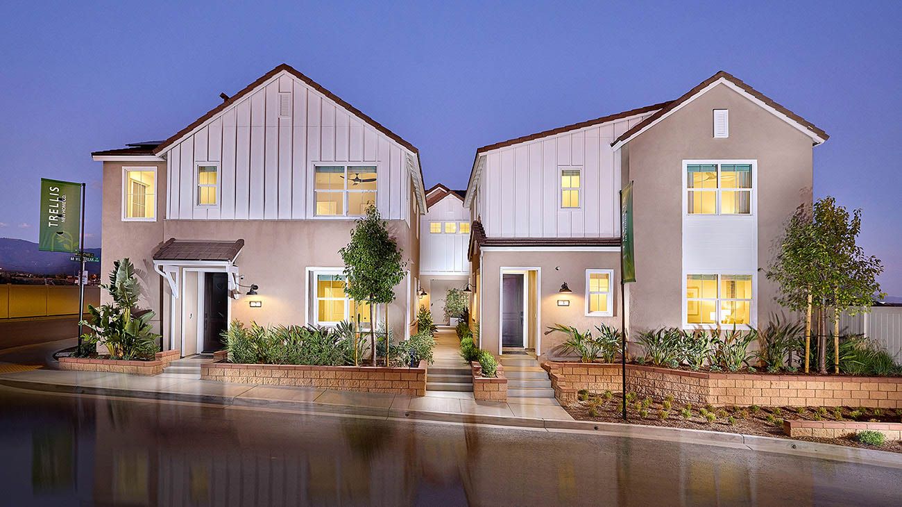 Trellis - Plan 2 Dusk Street Scene - Model Photography