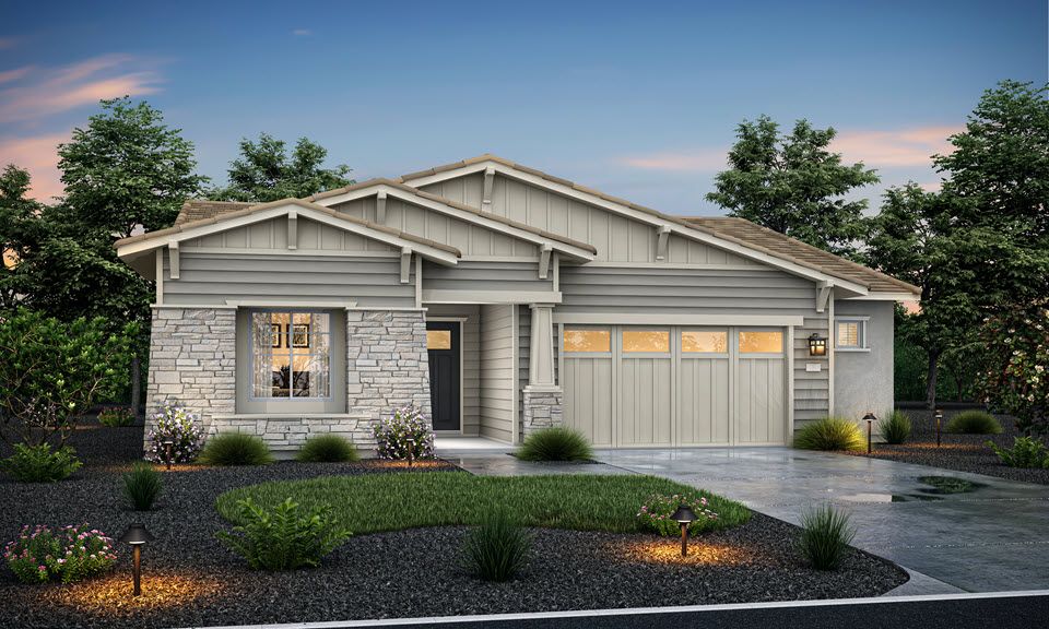 Elevation C - Craftsman:Plan 1