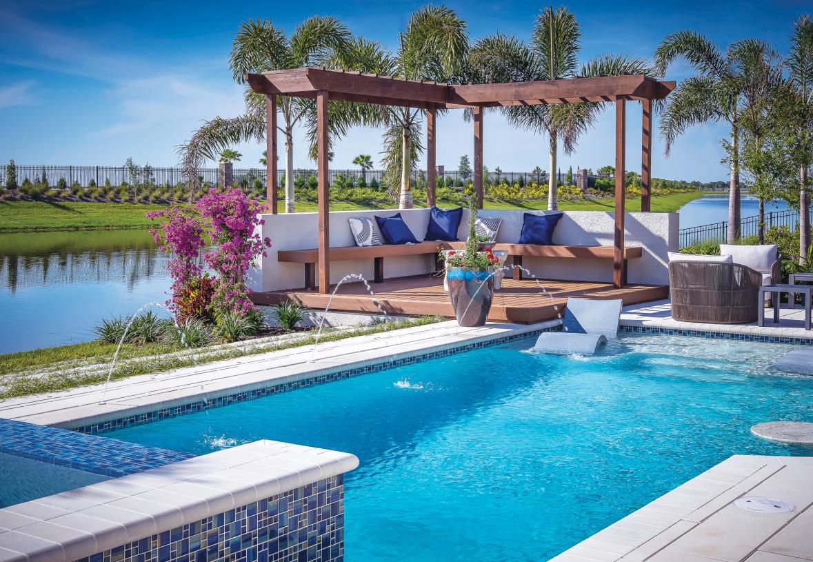 Elevation Image:Beautiful outdoor living space with swimming pool, perfect for entertaining