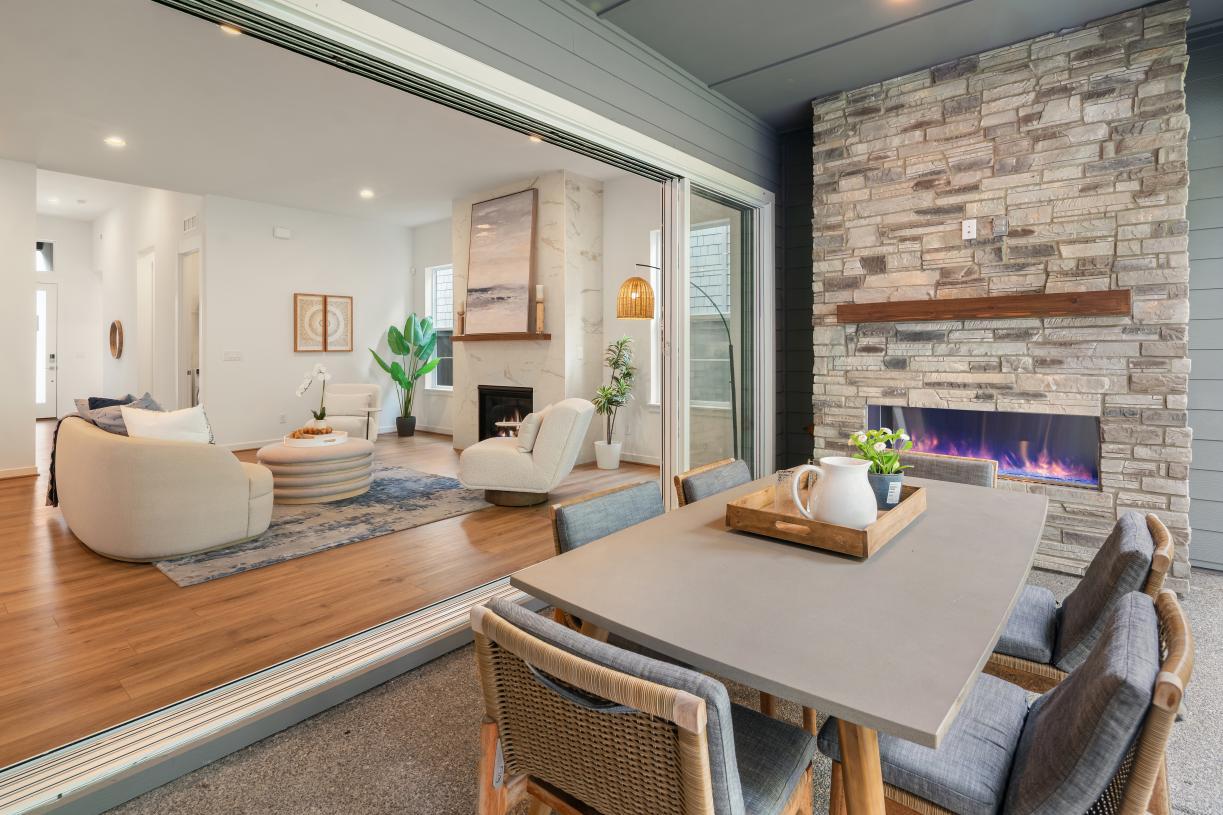 Elevation Image:Seamless indoor-outdoor living through expansive multi-panel stacking doors