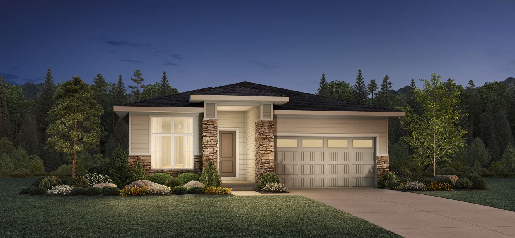 Elevation Image:Modern Ranch