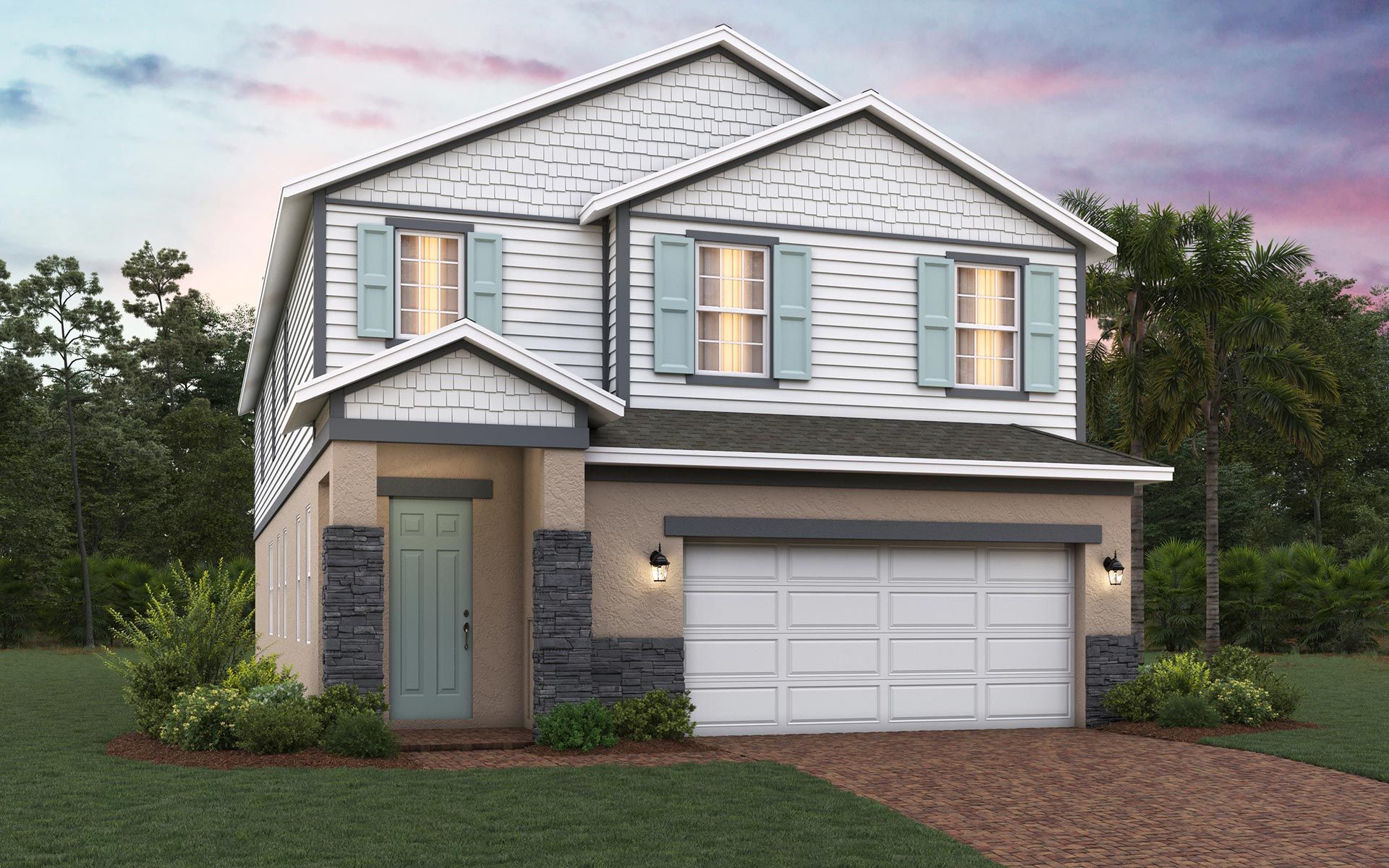 Wekiva elevation 3 with optional stone:Wekiva elevation 3 with optional stone