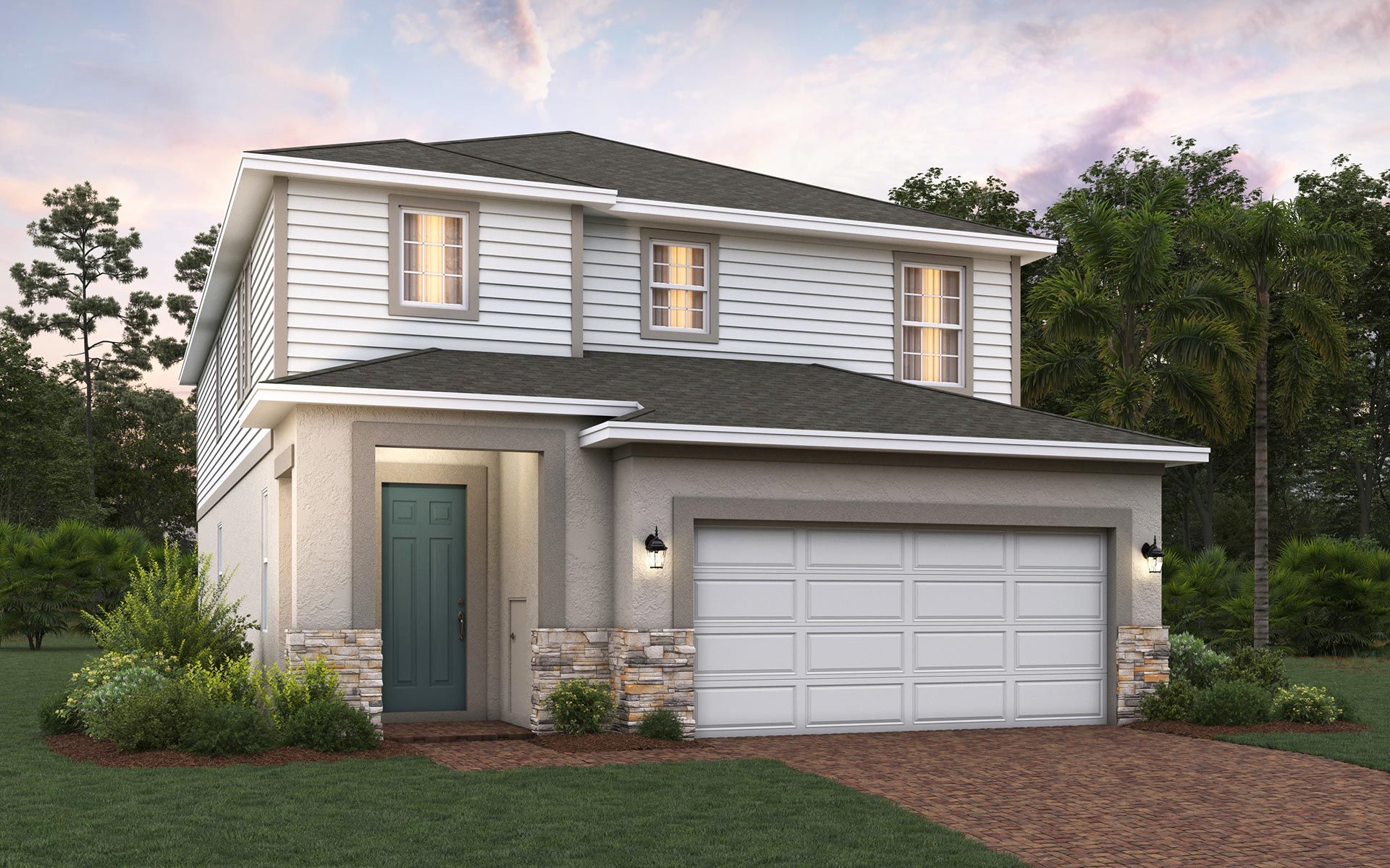 Gilchrist elevation 1 with stone:Gilchrist elevation 1 with stone