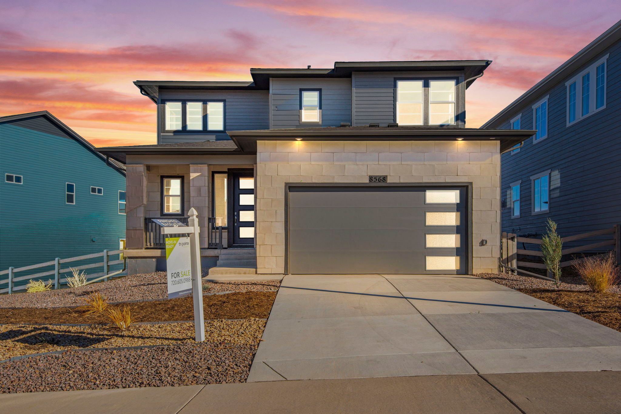 8568 Eckley Street:Modern Prairie style exterior