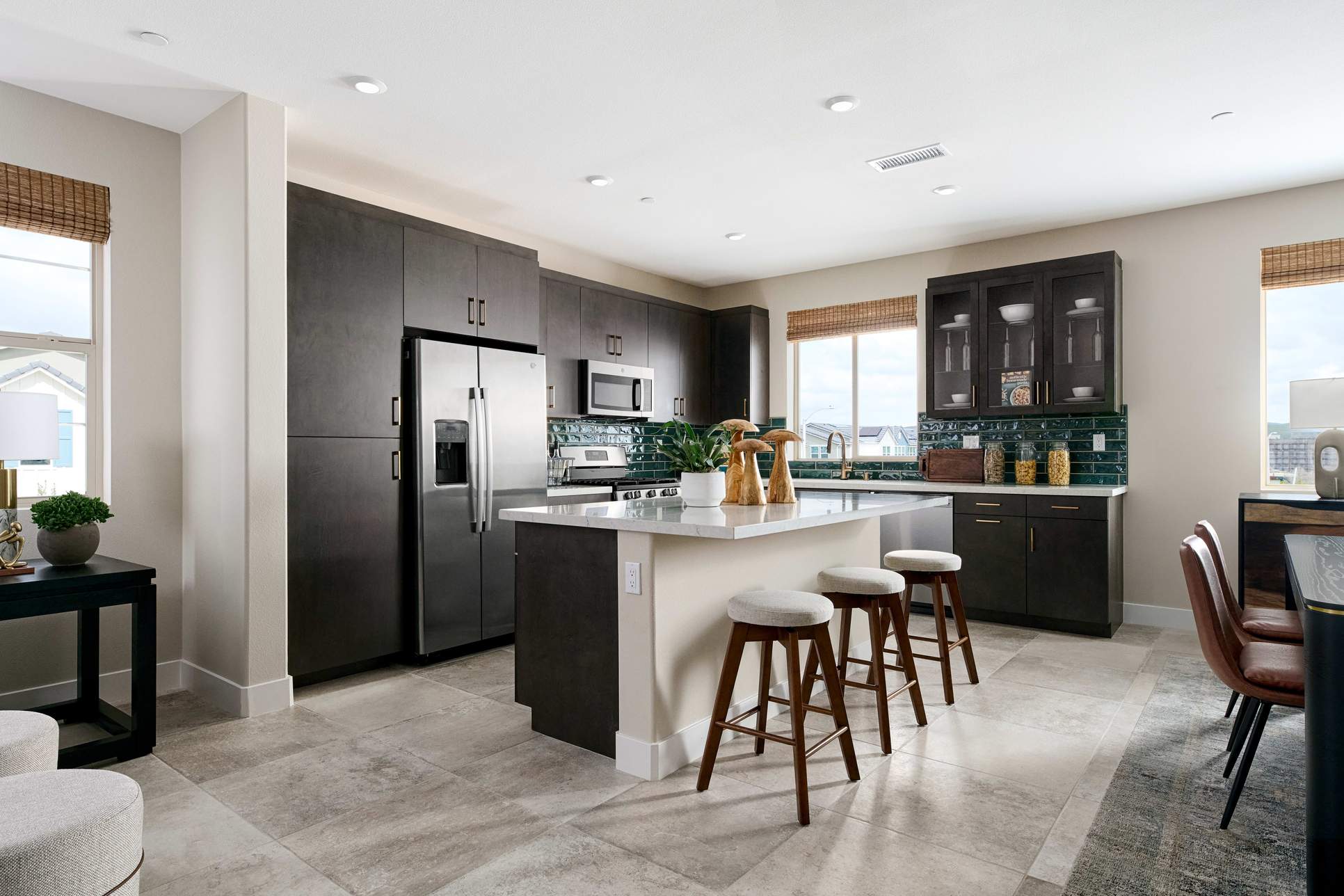 Wyatt_at_Bedford_Plan_1A_Model_Home_Kitchen_Area_x493d2:Corona, CA