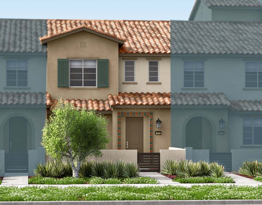 Cedar Row Plan 4 Exterior Style A:Spanish Rendering