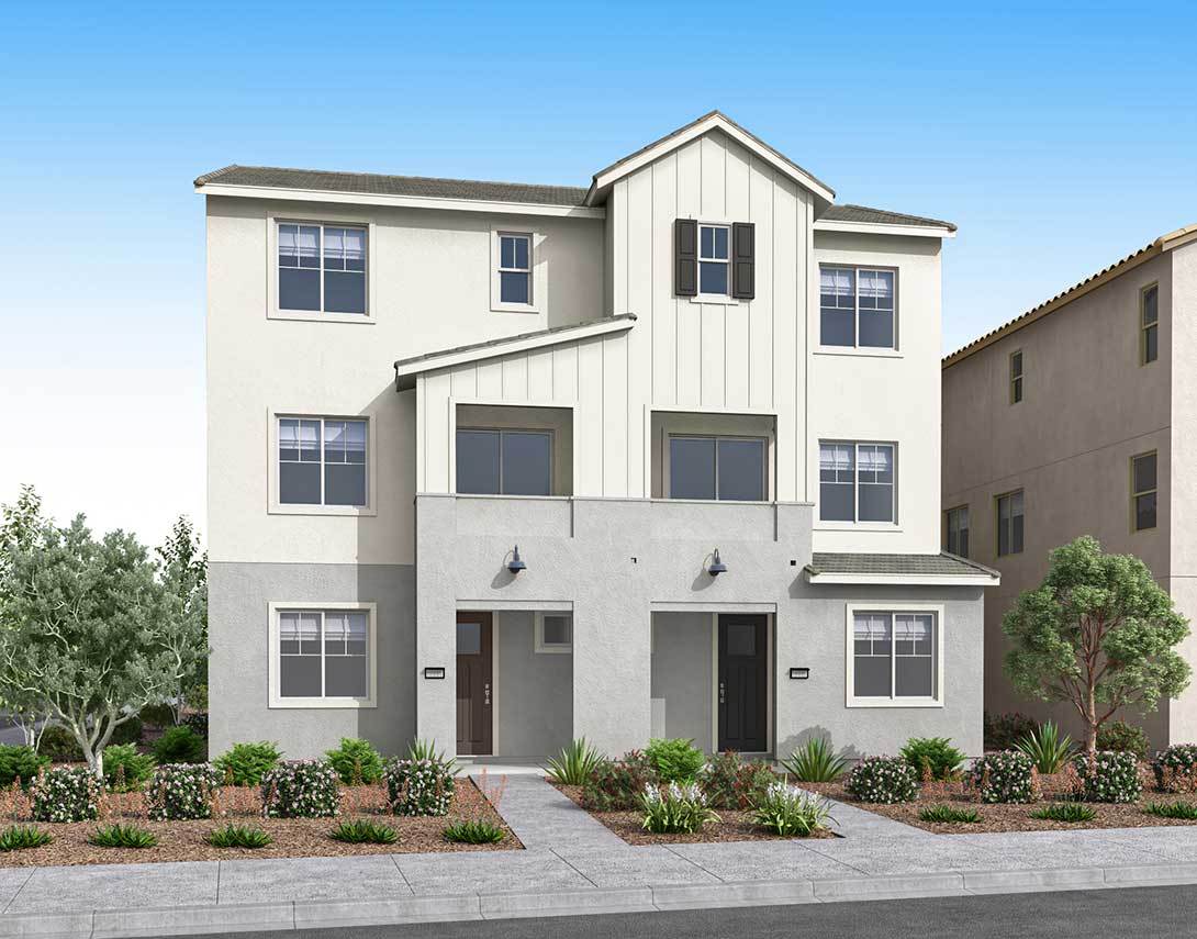 Wyatt at Bedford Exterior Style B:Transitional Farmhouse - Plan 2 and 3