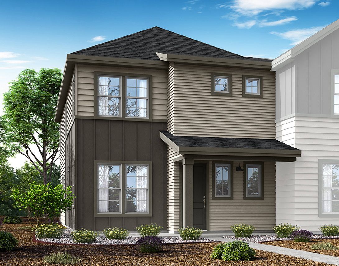 Plan D | Exterior Rendering:Example Plan D Farmhouse Exterior