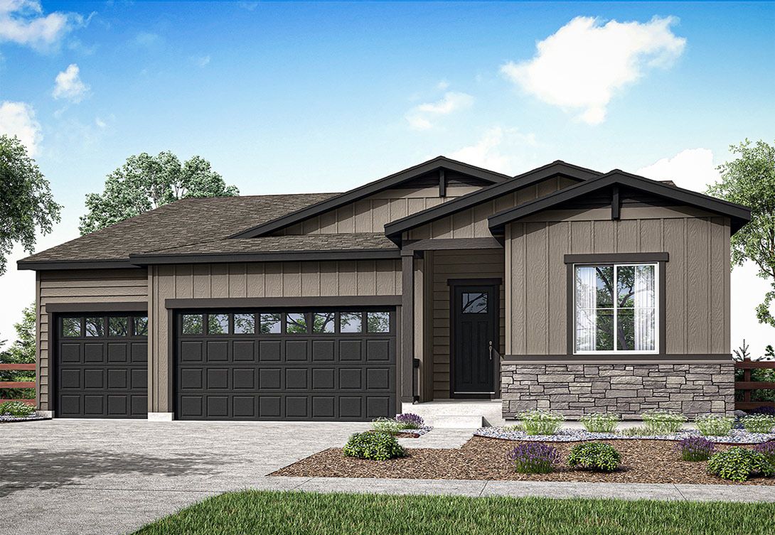 Plan 5012 [A] | Exterior Rendering:Example Modern Craftsman Exterior [A]