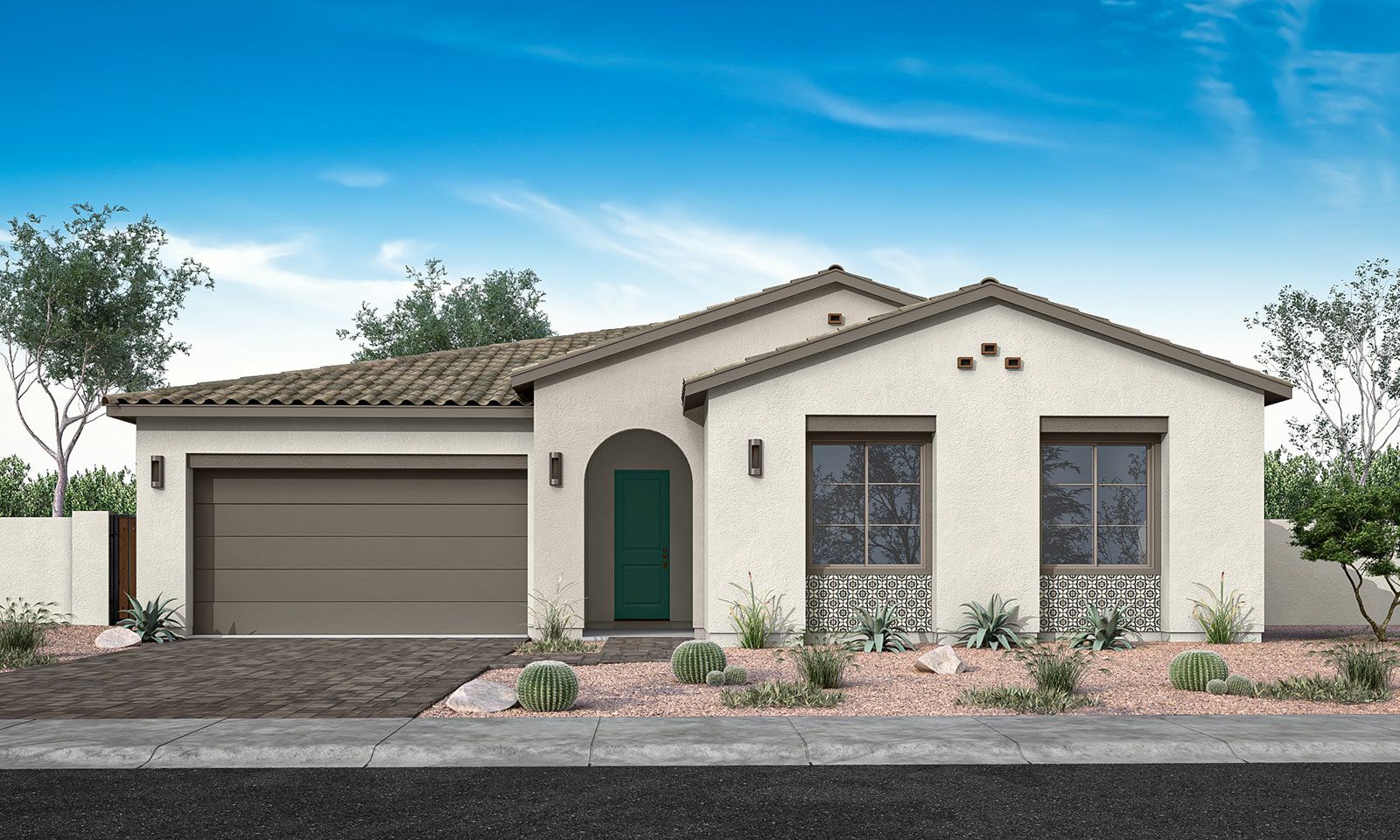 Blossom Rock:Holly Plan 5007 | Exterior Style A - Transitional Spanish