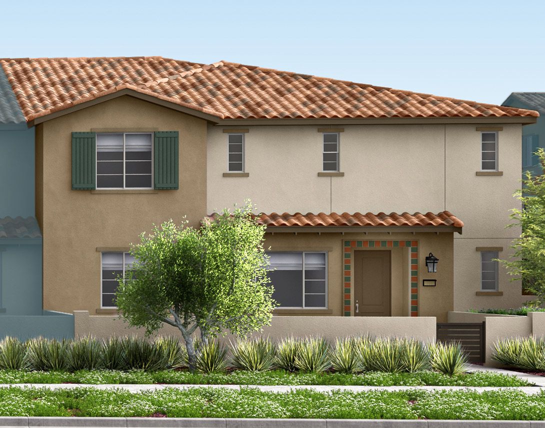 Cedar Row Plan 5 Exterior Style A:Spanish Rendering