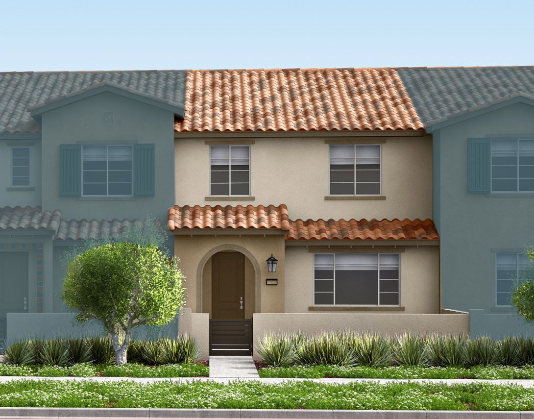 Cedar Row Plan 3 Exterior Style A:Spanish Rendering