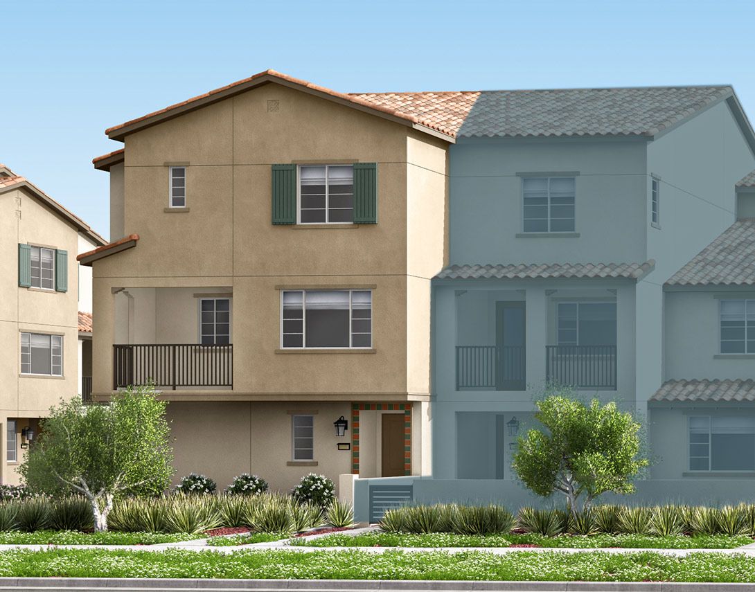 Cedar Row Plan 2 Exterior Style A:Spanish Rendering