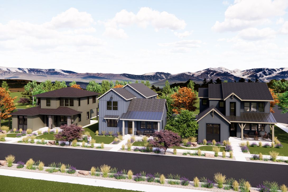 Polaris at Terraine Streetscape:Distinctive Exterior Styles to Choose From