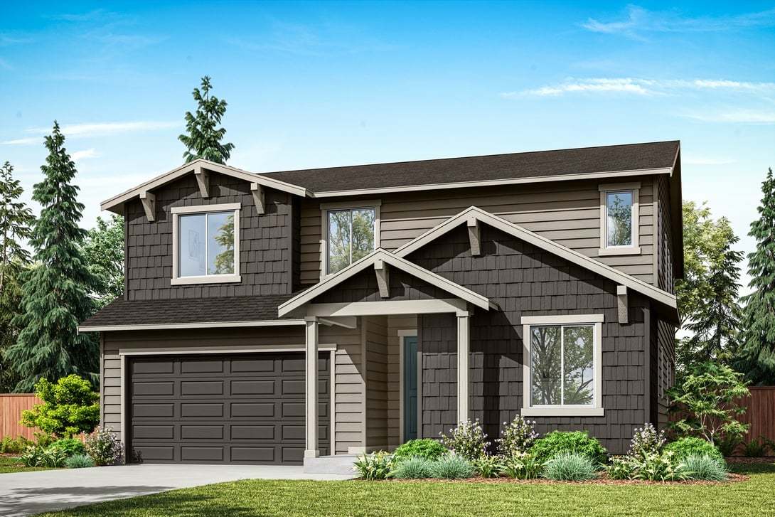 Plan A-330:Exterior Style A | 3-Car