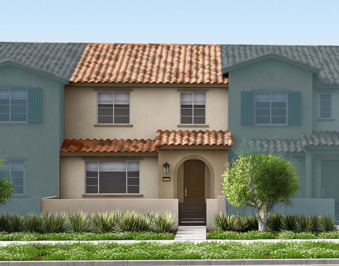 Cedar Row Plan 3 Exterior Style A:Spanish Rendering