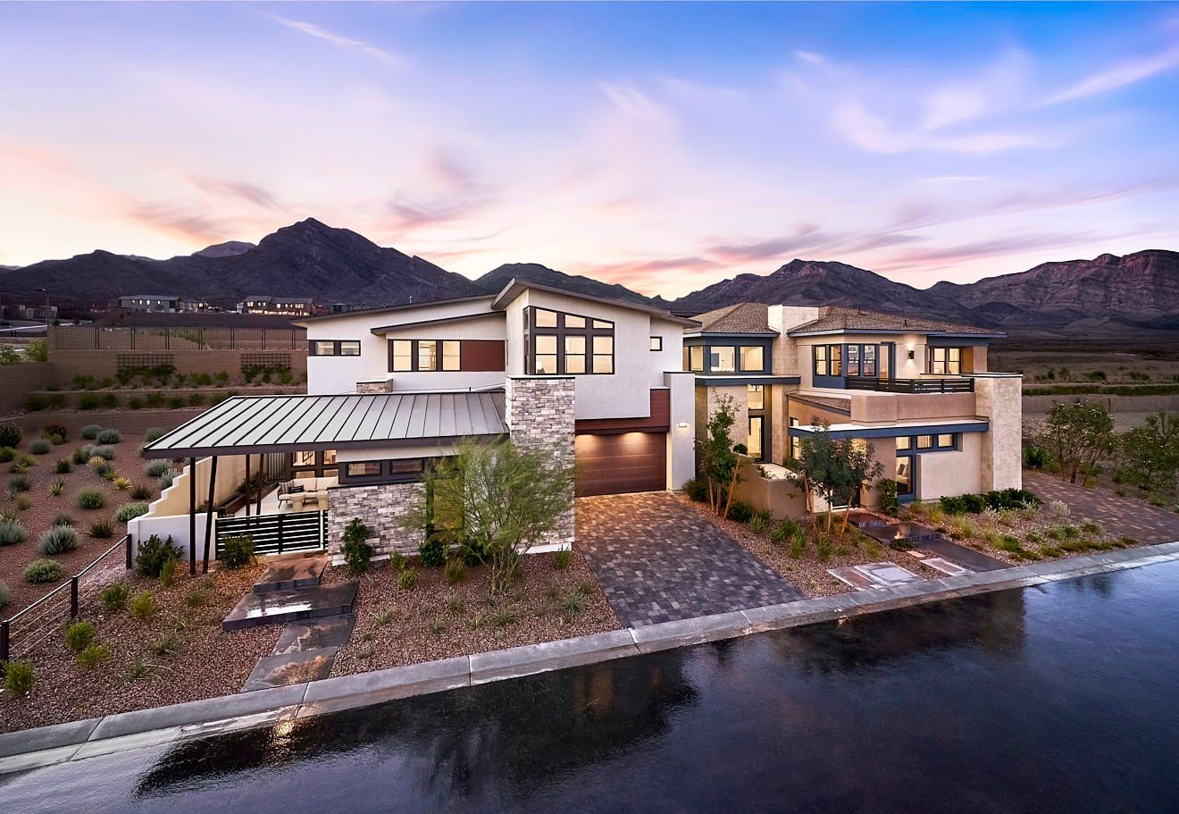 Carlisle Peak in Summerlin:Front Exterior | Dusk Scene