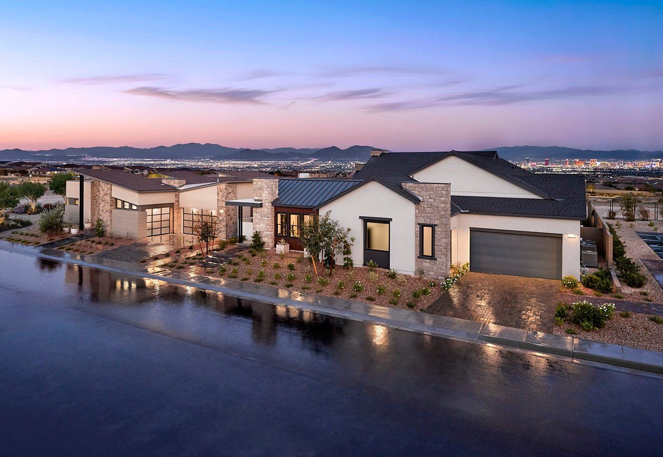 Carlisle Ridge in Summerlin:Front Exterior | Dusk Scene