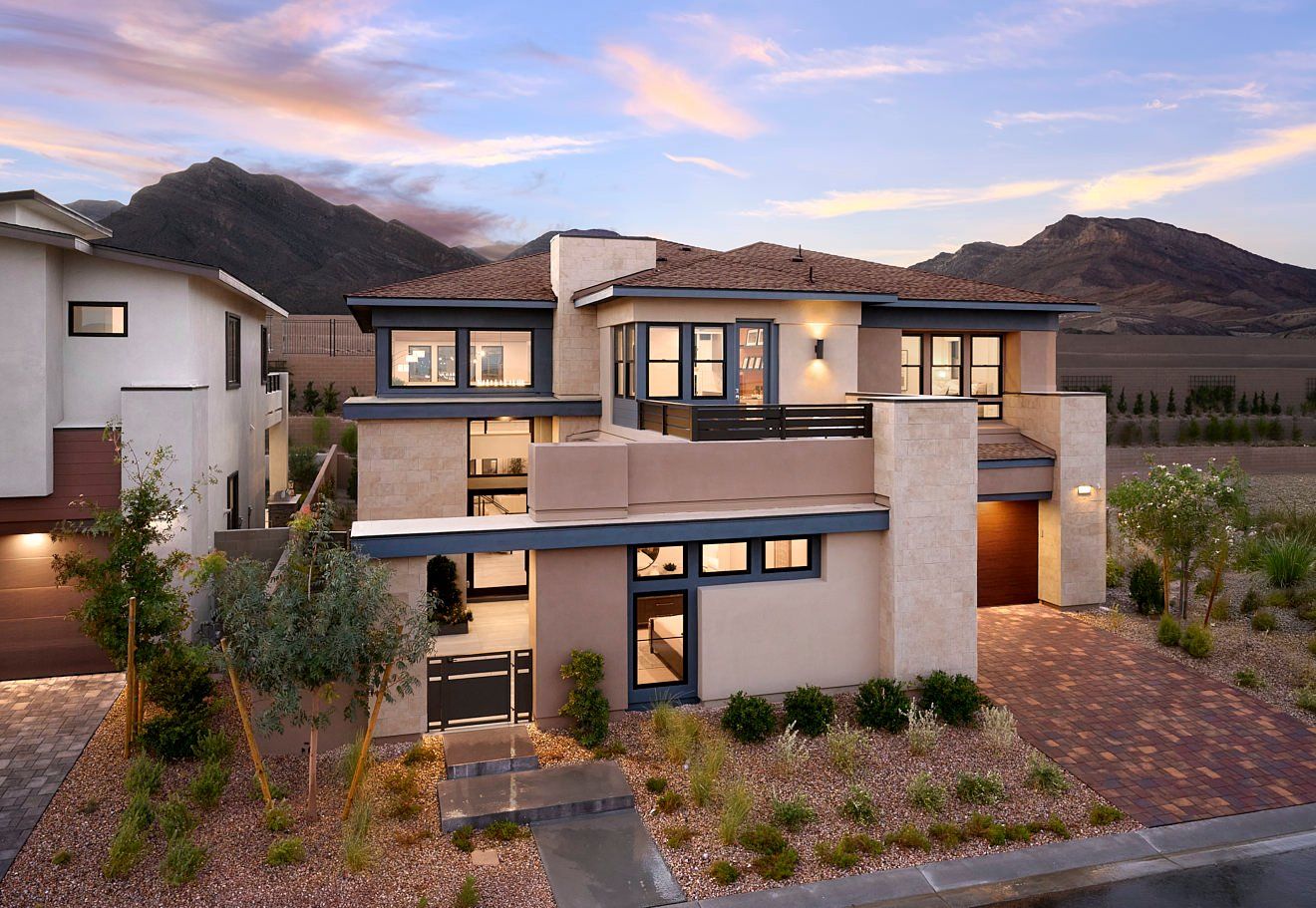 Carlisle Peak in Summerlin:Plan 3 | Dusk Scene