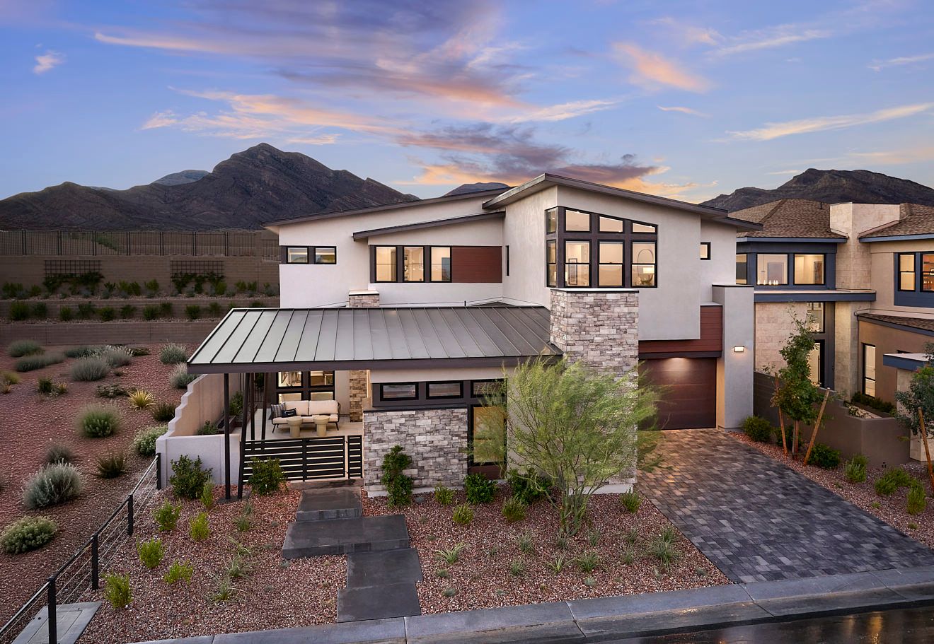 Carlisle Peak in Summerlin:Plan 1 | Dusk Scene