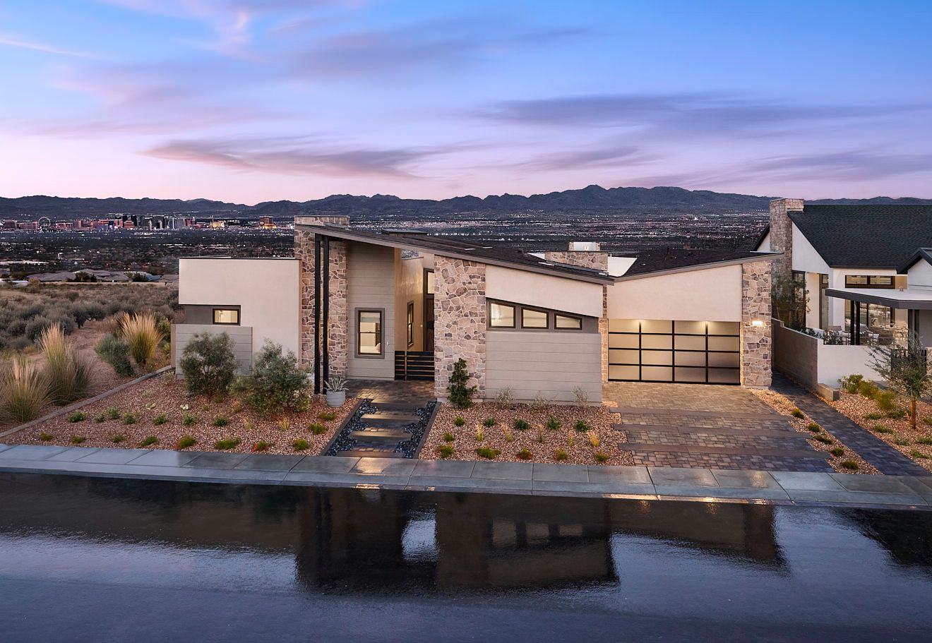 Carlisle Ridge in Summerlin:Plan 2 | Dusk Exterior