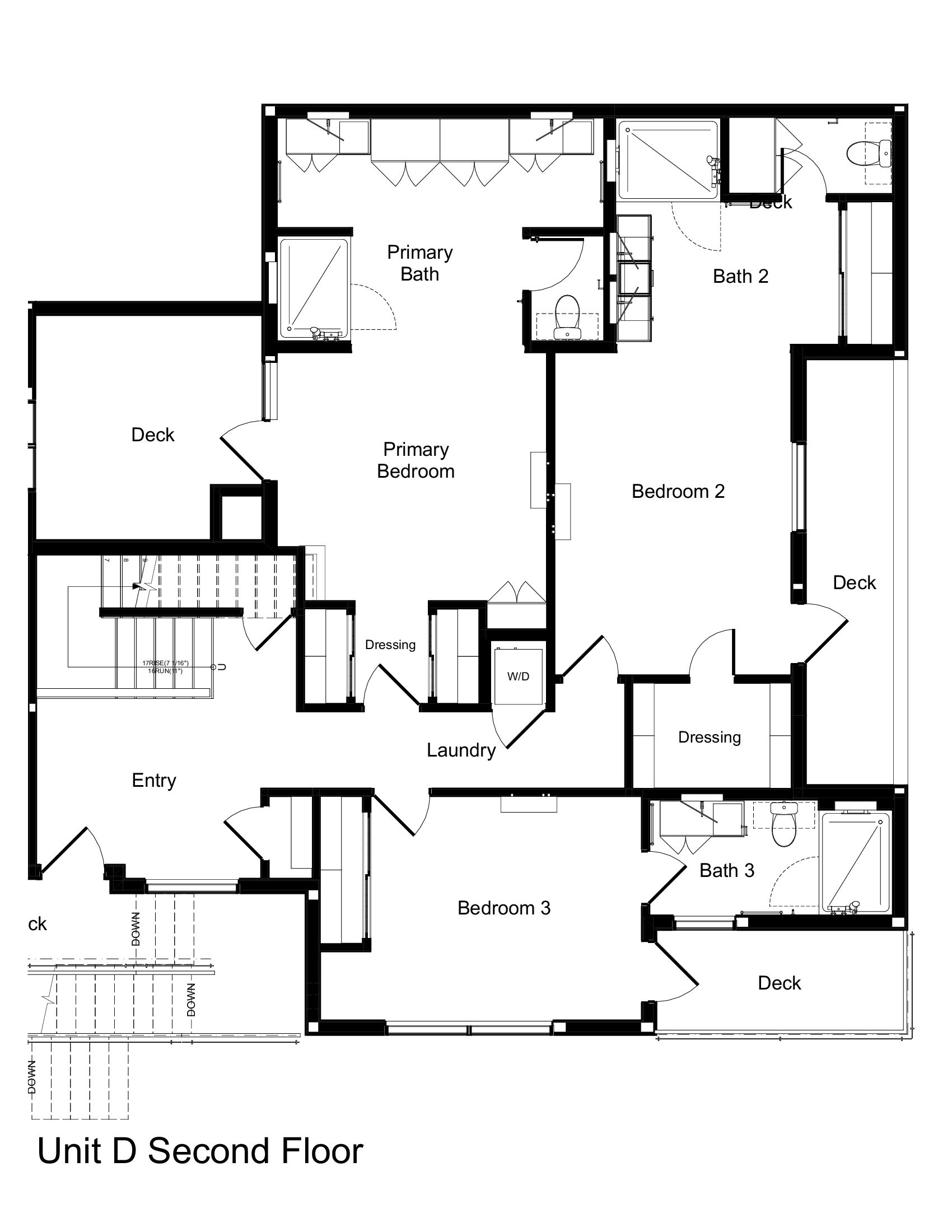 Unit D - Floor Plan :Second Floor