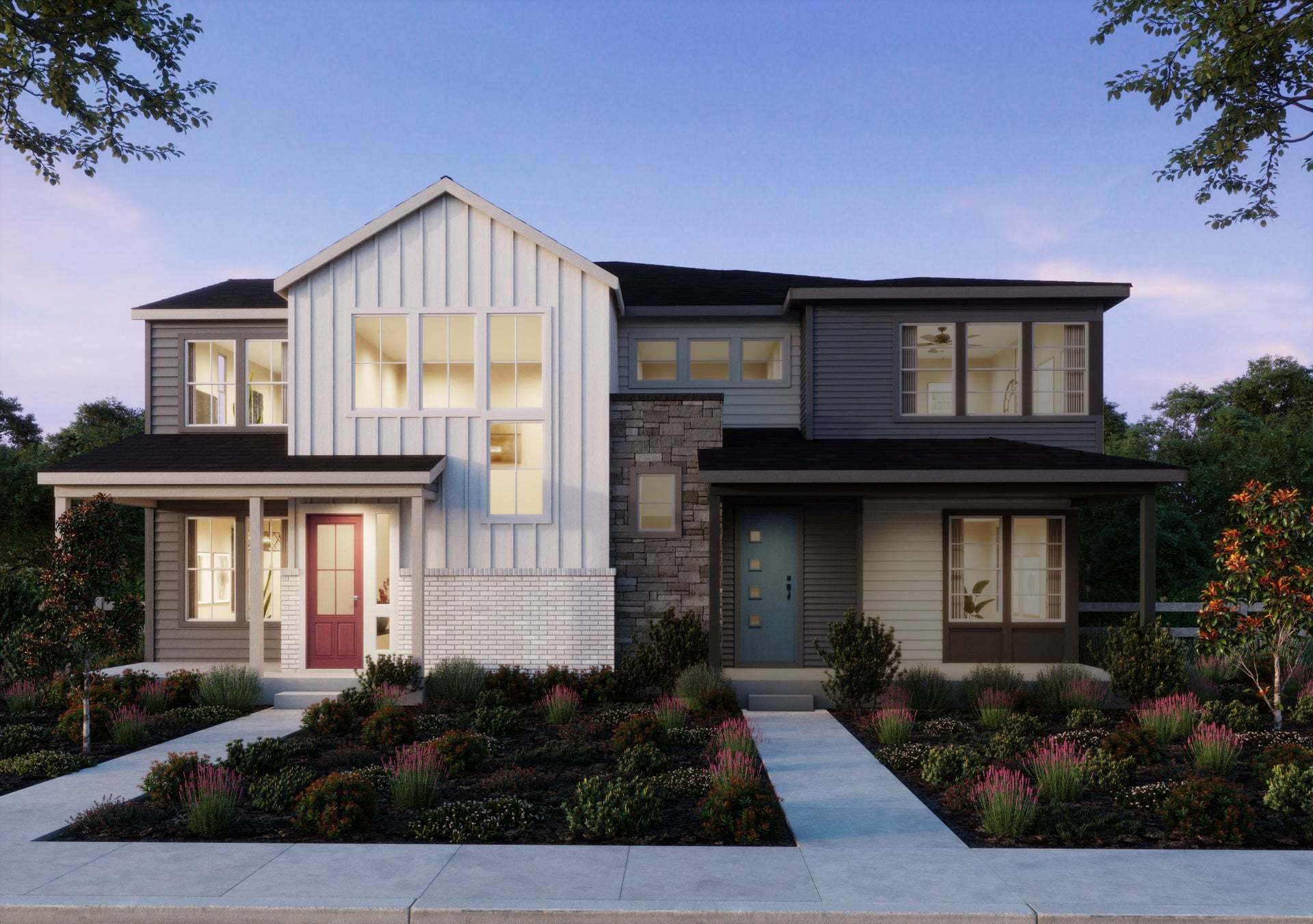 Exterior:Duet at Sterling Ranch | Plan 2 | Rendering