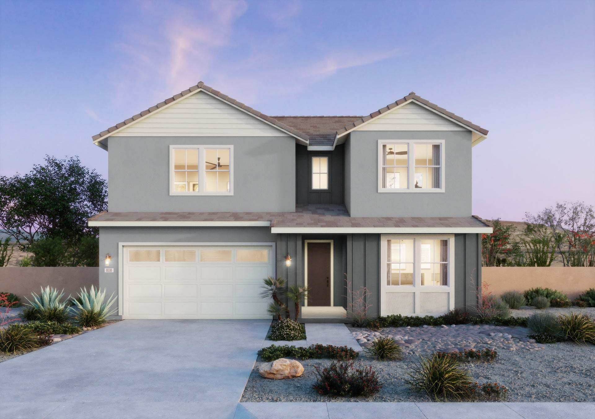 Horizon at Solara | Exterior Rendering | Plan 2 | Farmhouse | Corona, CA:Horizon at Solara | Exterior Rendering | Plan 2 | Farmhouse | Corona, CA