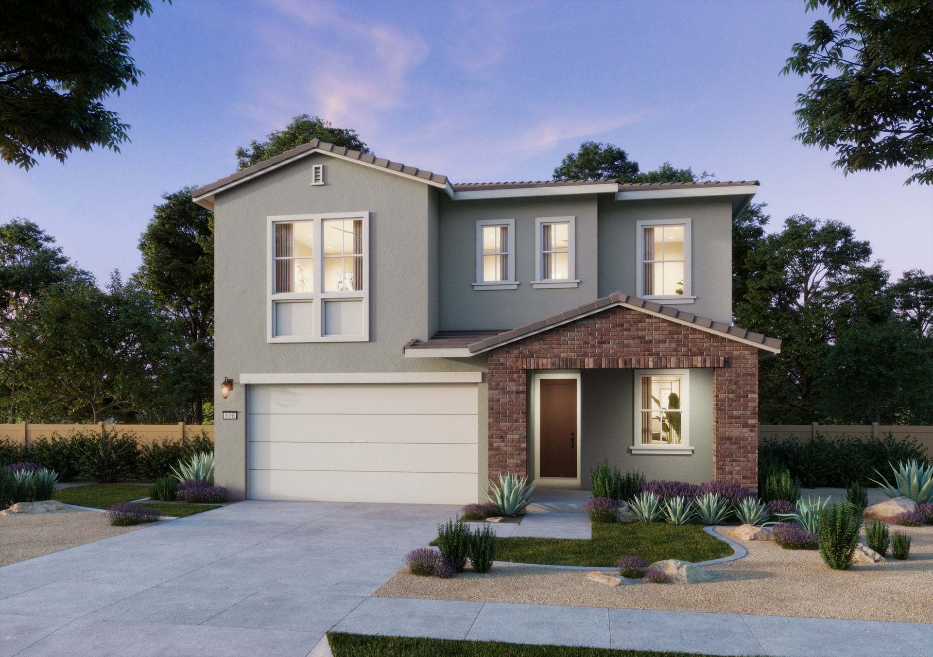 Baywood at Ocean Breeze | Plan 2 | Elevation G | Ranch | Exterior Rendering:Baywood at Ocean Breeze | Plan 2 | Elevation G | Ranch | Exterior Rendering