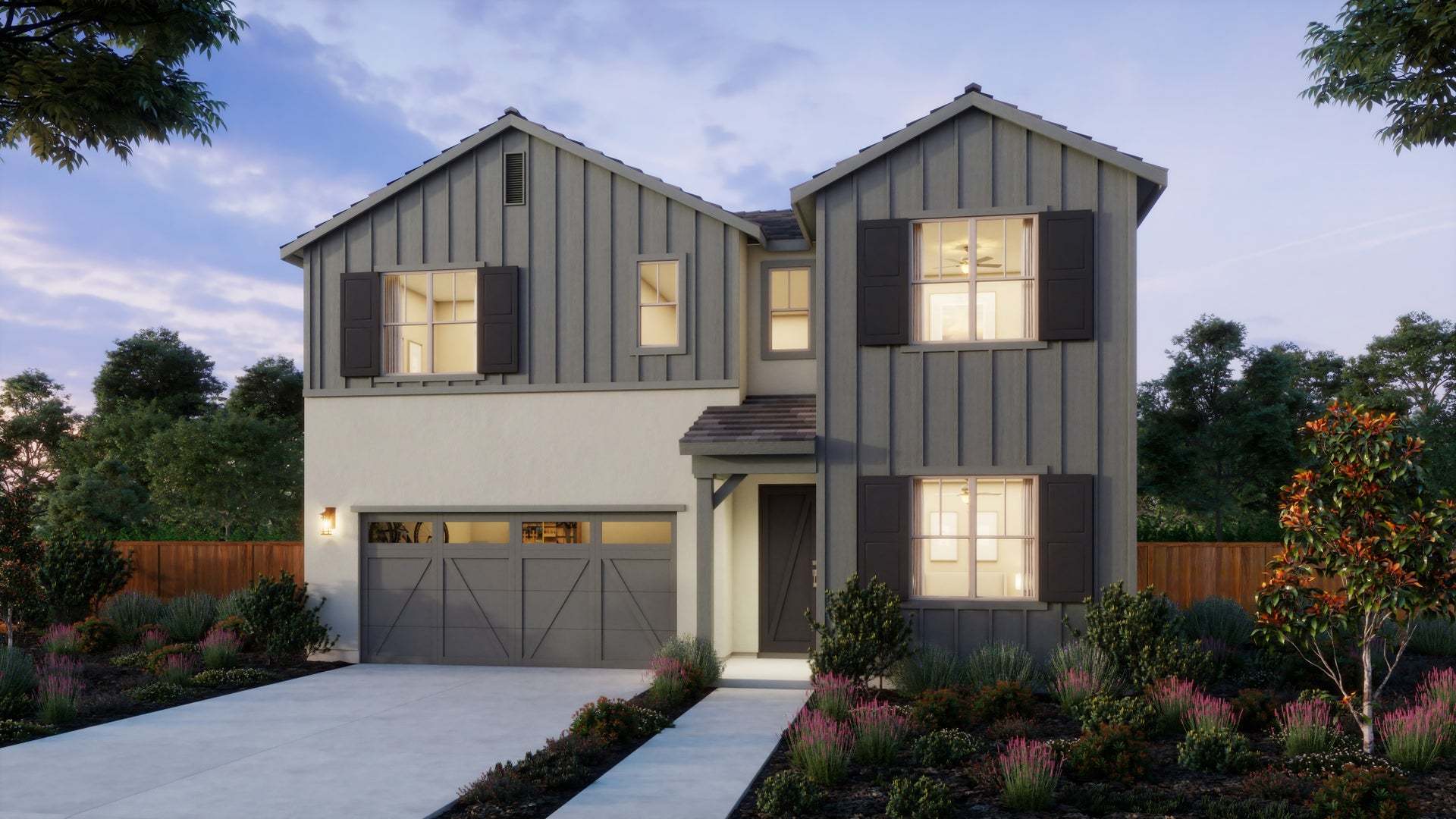 Madison at Copper River by Trumark Homes | Camden Plus Model | Fresno, CA:Camden Plus Farmhouse Elevation