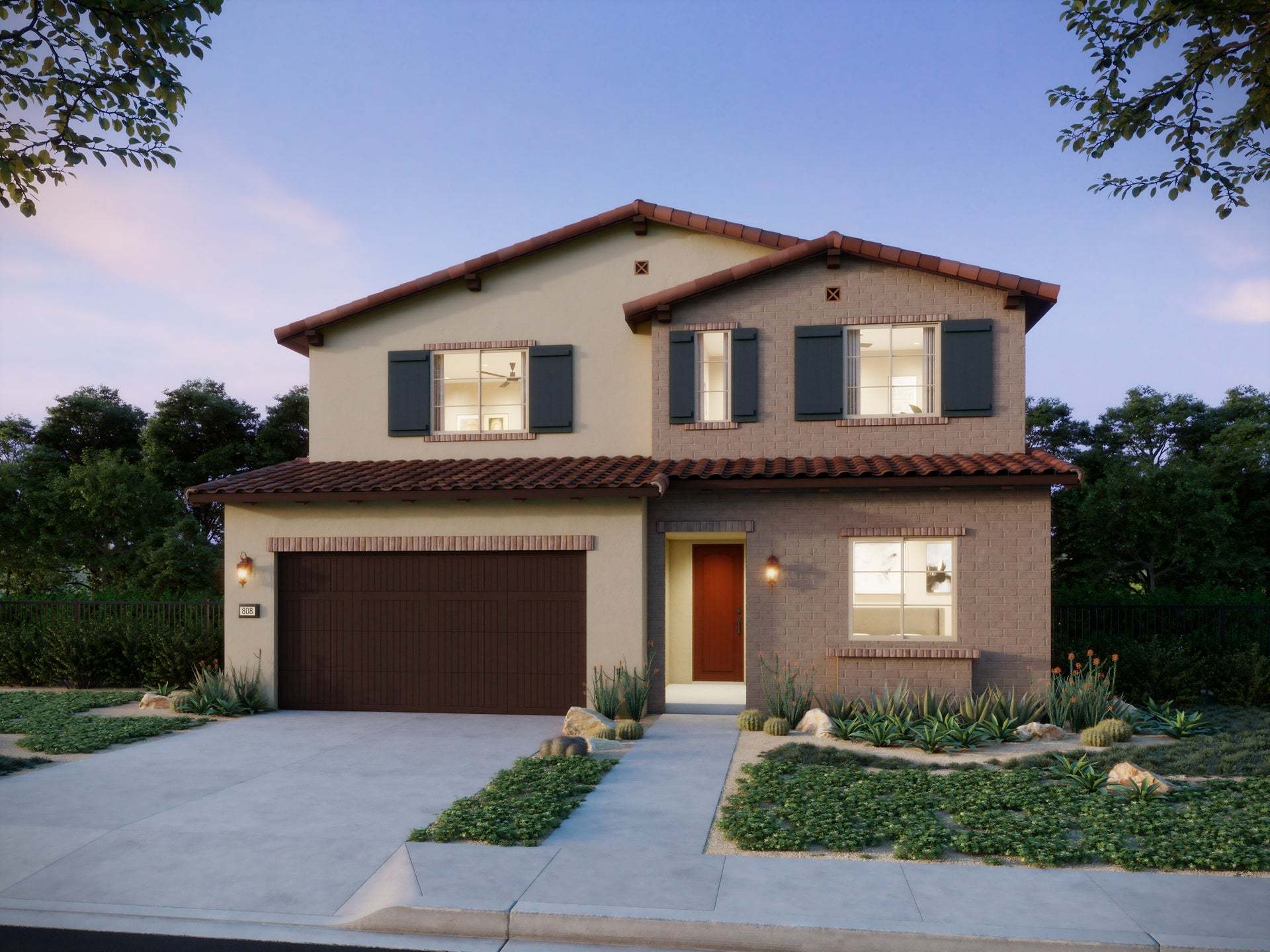 Exterior:Serenity Grove by Trumark Homes| Plan 1 Elevation A | Adobe Ranch