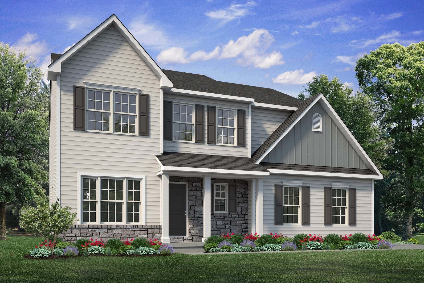 Exterior:Traditional Side Entry Elevation