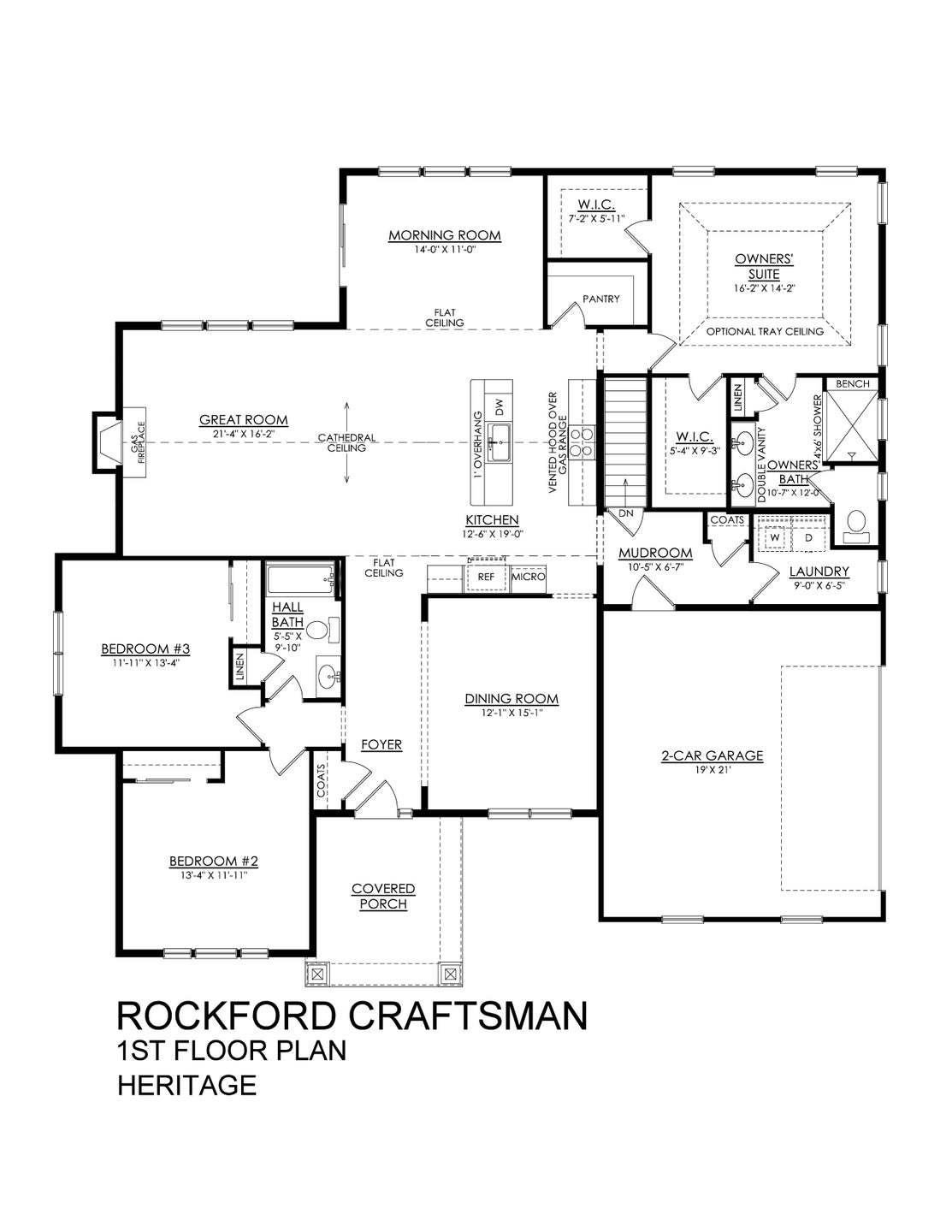 Plano de Planta:Rockford Craftsman Heritage Series with Morning Room - Side-Entry