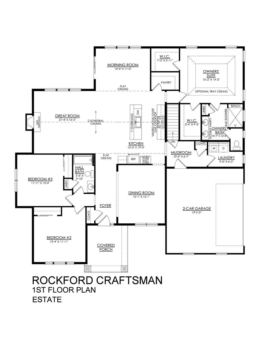 Floor Plan:Rockford Craftsman Estate Series with Morning Room - Side-Entry