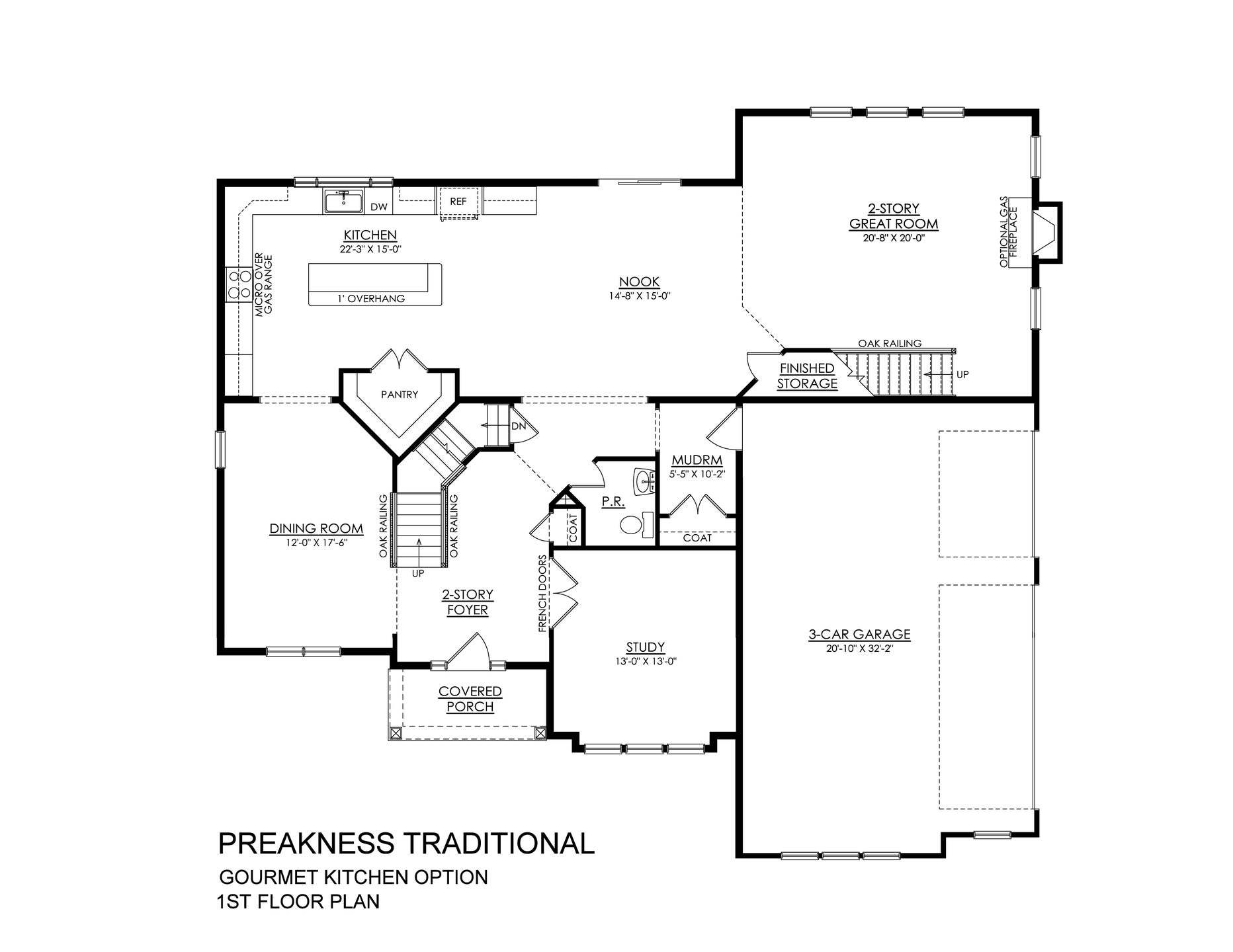 Plano de Planta:Preakness Traditional with Optional Gourmet Kitchen