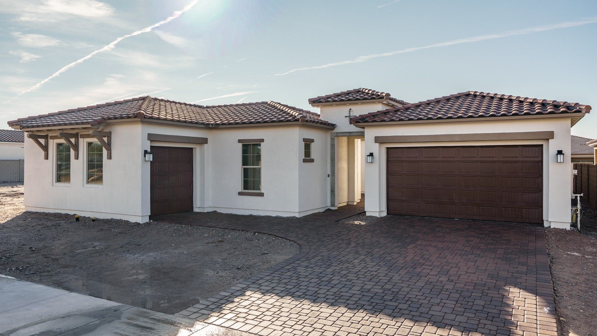 Harmony at Montecito in Estrella - Orion Floor Plan - Front Exterior:orion floor plan monterey elevation new homes for sale goodyear az william ryan