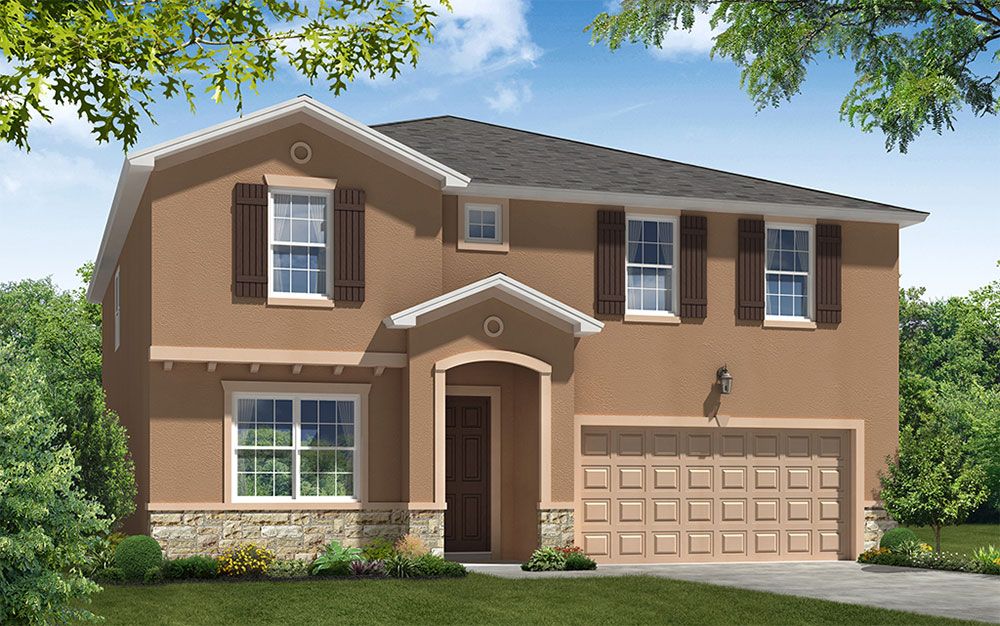 Juniper FL Tuscan with Optional Stone Elevation  William Ryan Homes Tampa:Juniper FL - Tuscan with opt stone elevation William Ryan Homes Tampa