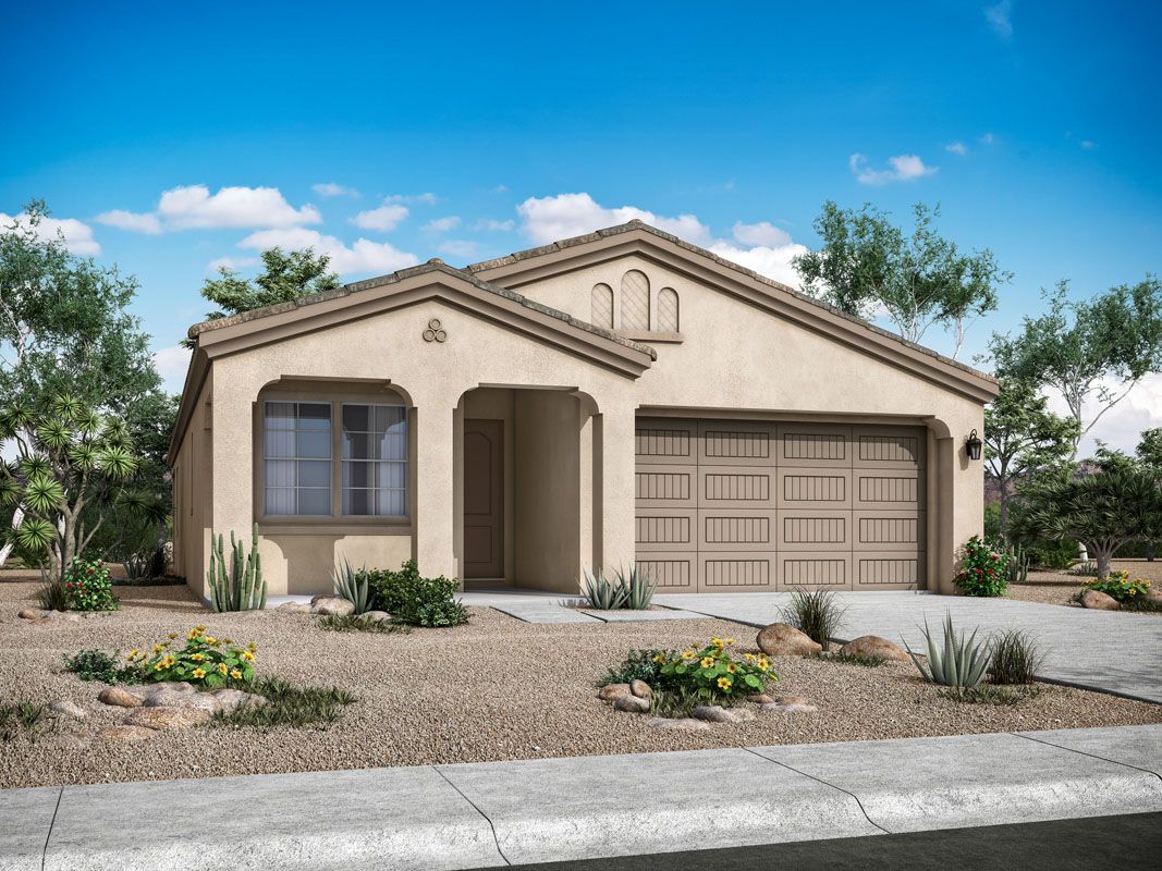 Sawgrass Floor Plan - Spanish Elevation:Sawgrass floor plan with Spanish elevation by William Ryan Homes Phoenix