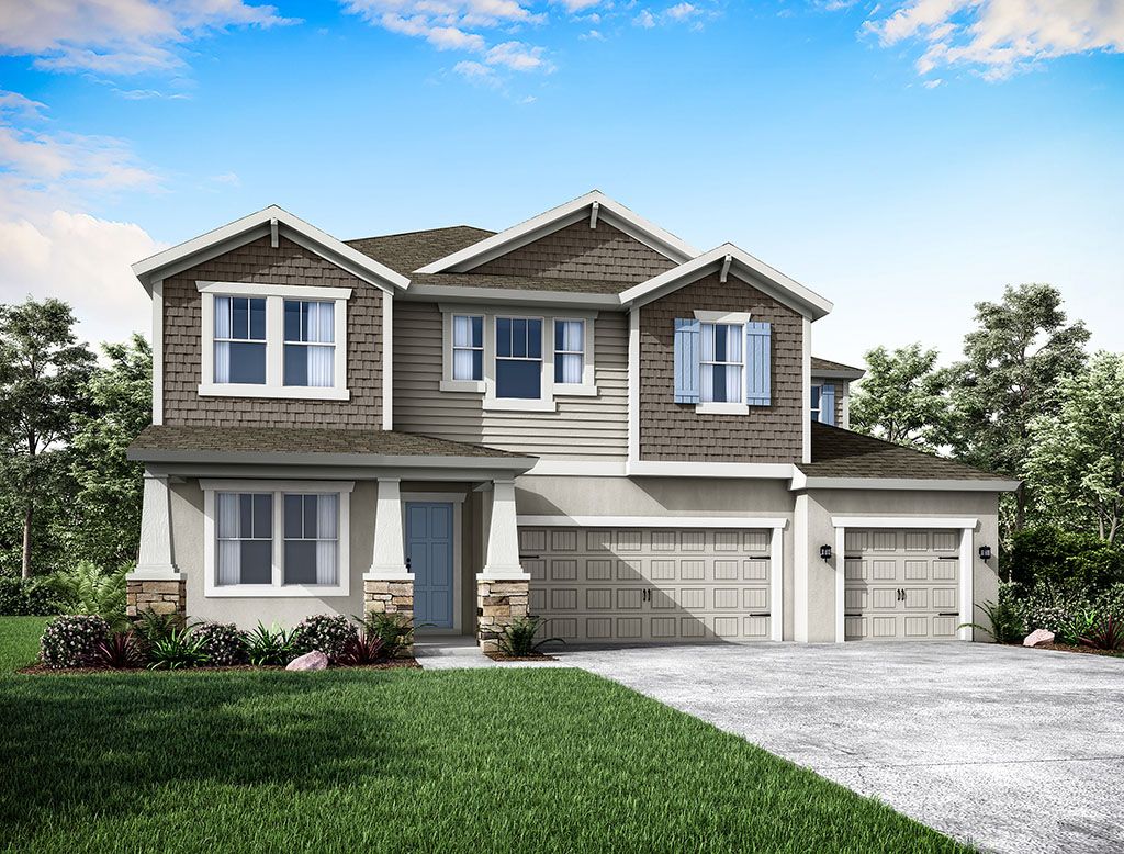 Sawgrass - Craftsman Elevation With Optional Stone:The sawgrass craftsman elevation by William Ryan Homes