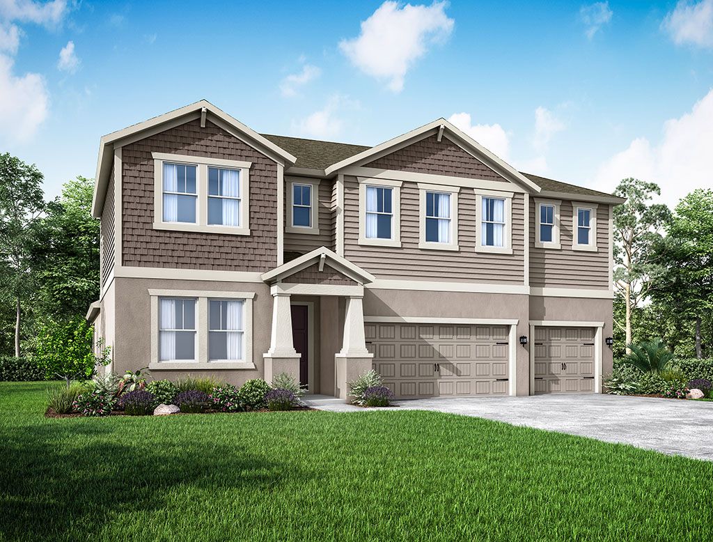 Sebastian - Craftsman Elevation - New Home Plan at River Pointe:Sebastian new home plan craftsman elevation at River Pointe by William Ryan Homes Tampa