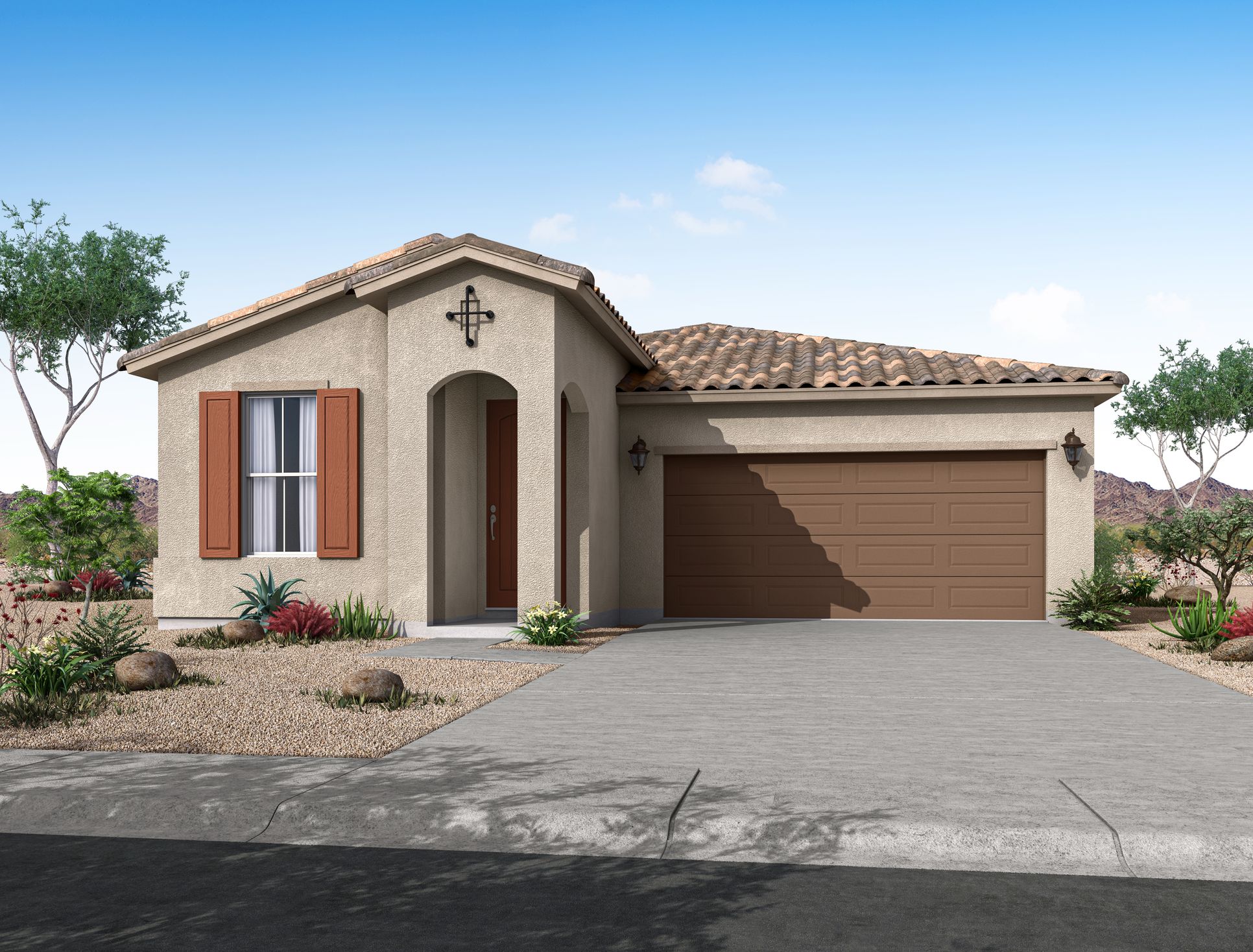 The Ridge at Sienna Hills - Aqua Collection - Pleasant Floor Plan Spanish Elevation:Pleasant floor plan new homes for sale the ridge at sienna hills buckeye az william ryan