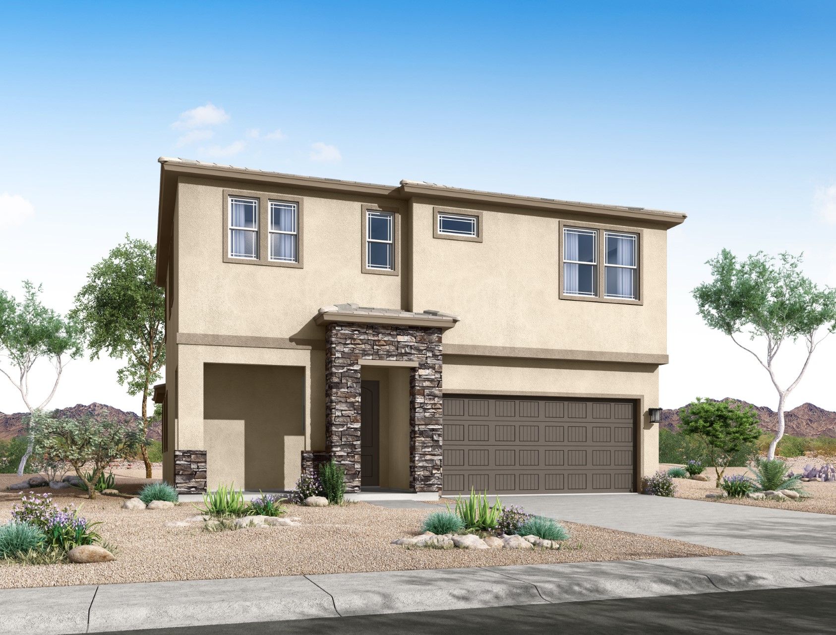 The Ridge at Sienna Hills - Bartlett Floor Plan - Desert Prairie Elevation:bartlett floor plan new homes for sale the ridge at sienna hills buckeye az william ryan