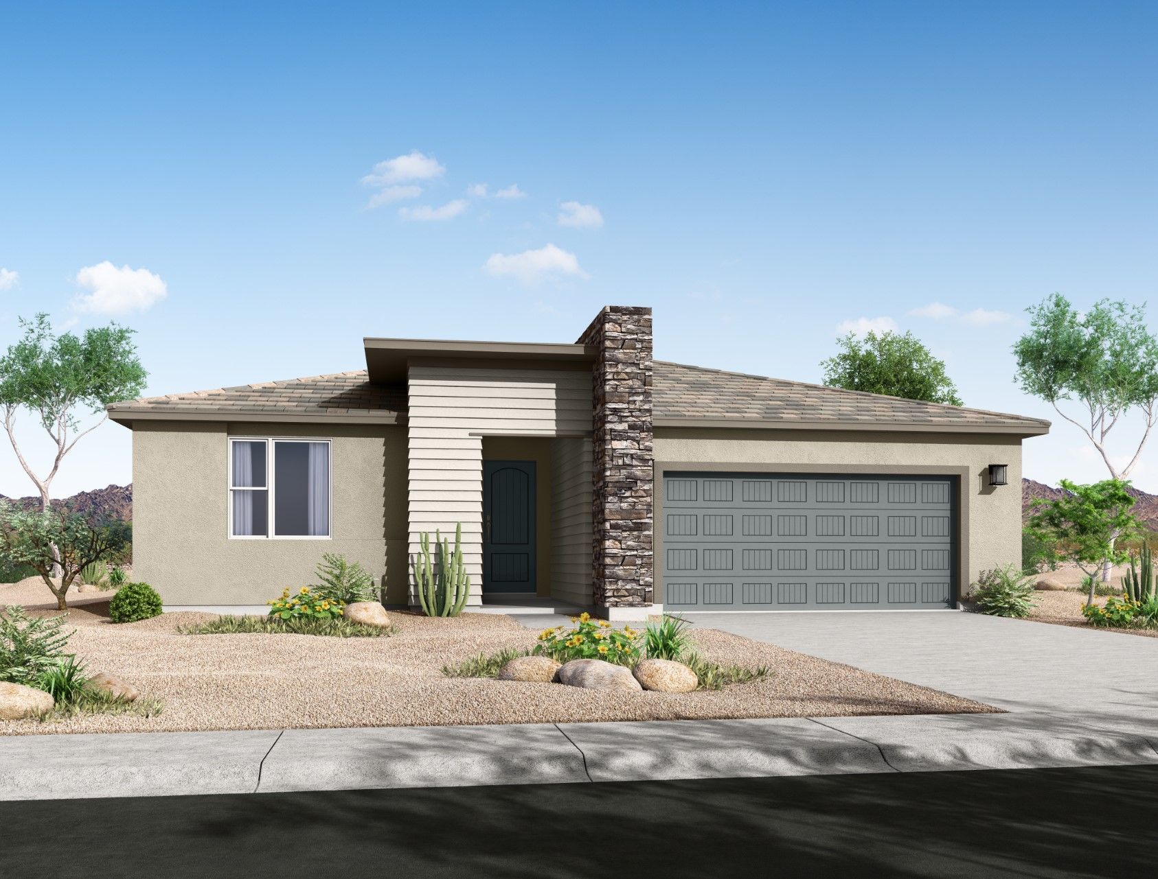 The Ridge at Sienna Hills - Ash Floorplan - Desert Prairie Elevation:ash floor plan new homes for sale the ridge at sienna hills buckeye az william ryan