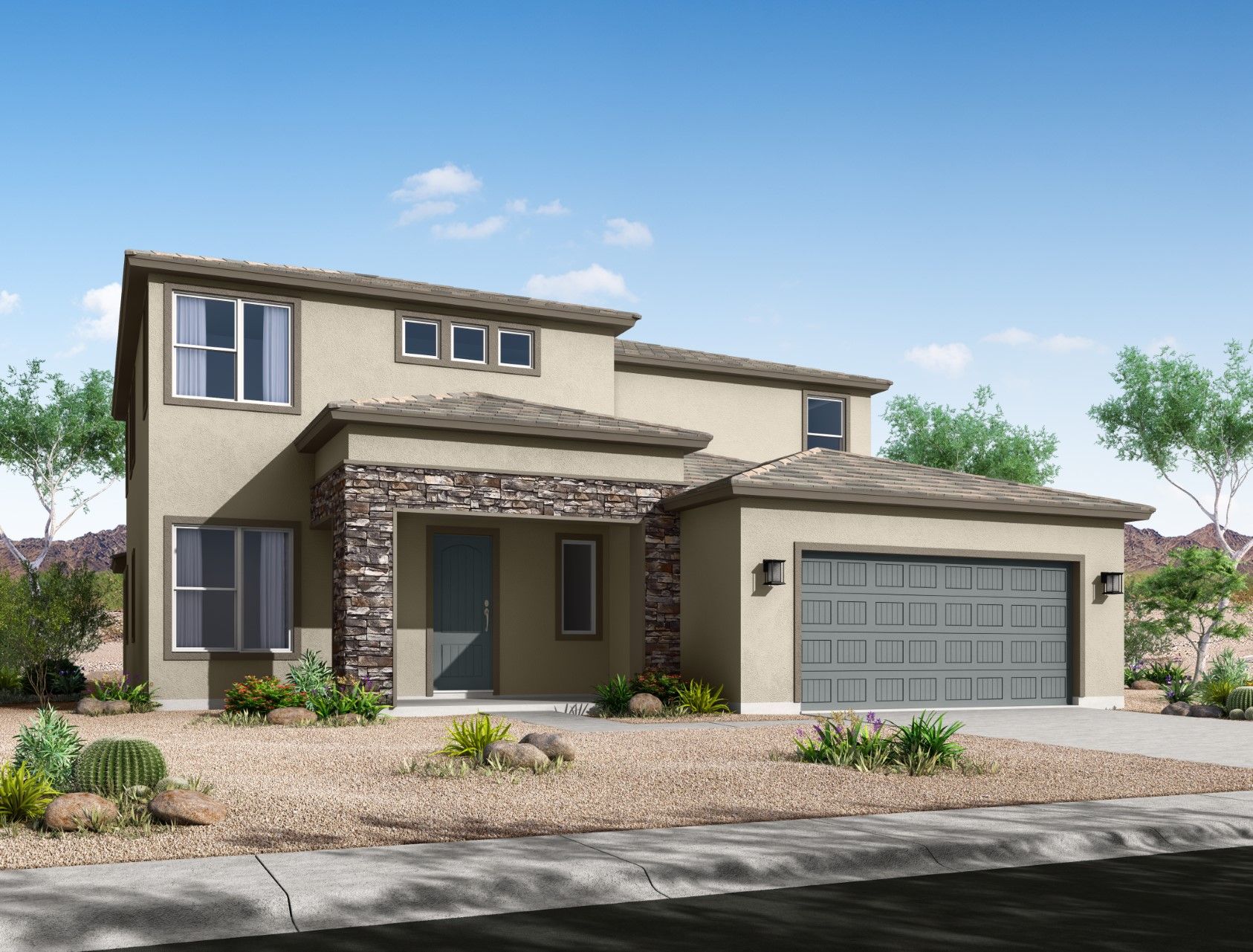 The Ridge at Sienna Hills - Cottonwood Floor Plan - Desert Prairie Elevation:cottonwood floor plan new homes for sale the ridge at sienna hills buckeye az william ryan