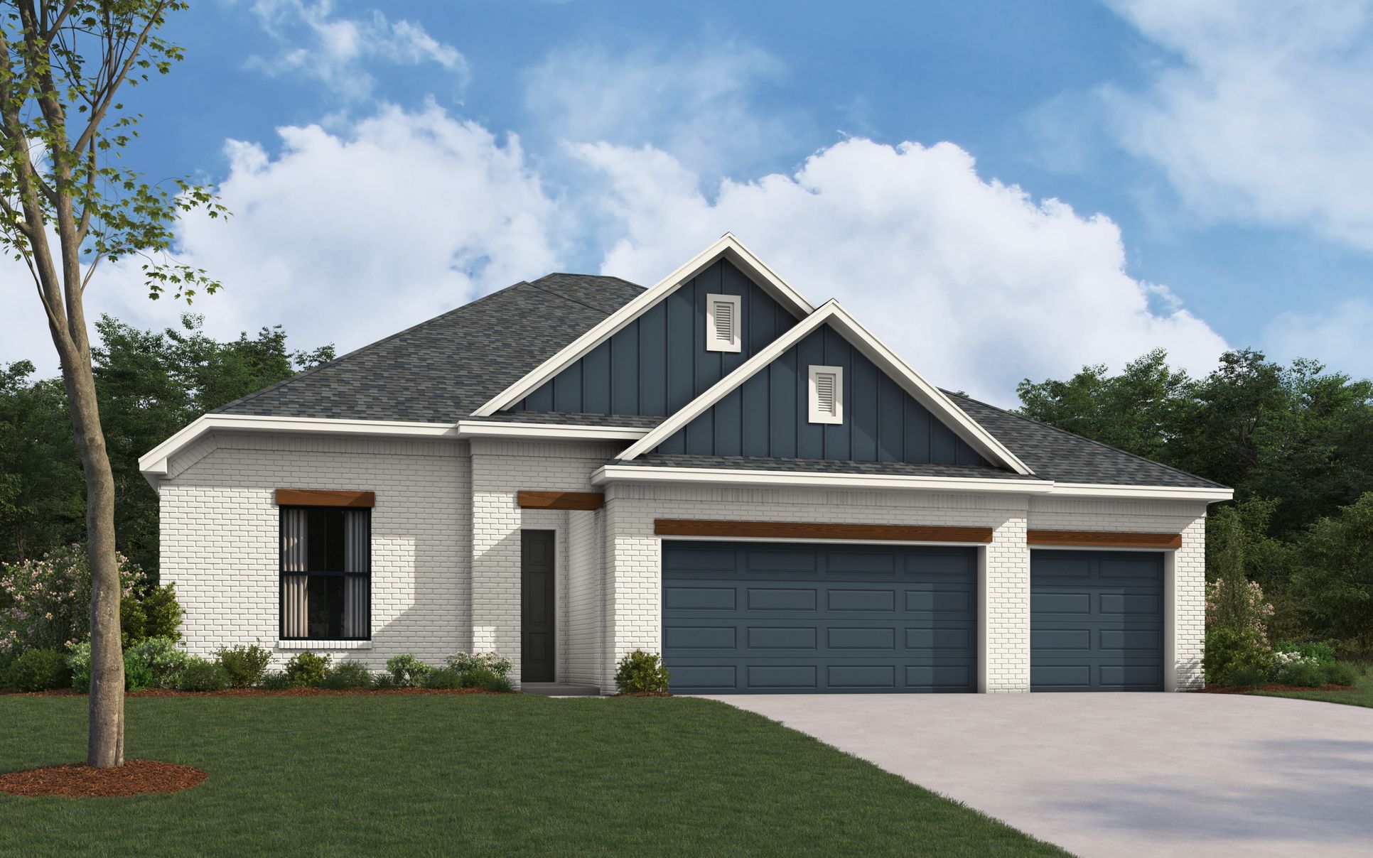 The Lockhart II Floorplan - Modern Farmhouse Exterior:New home construction Dallas - William Ryan Homes - for sale