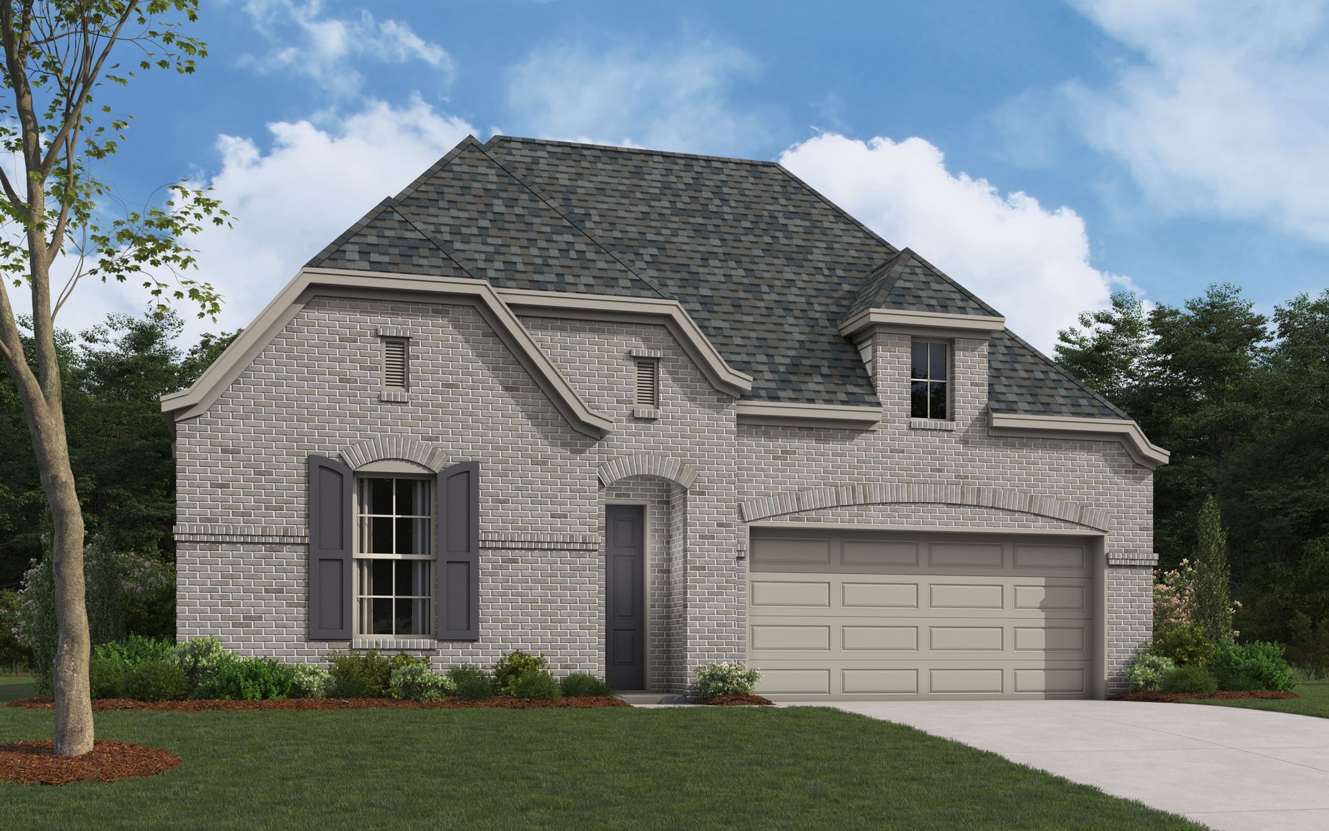 The El Paso II Floorplan - French Provincial Exterior:New home construction Dallas - William Ryan Homes - for sale
